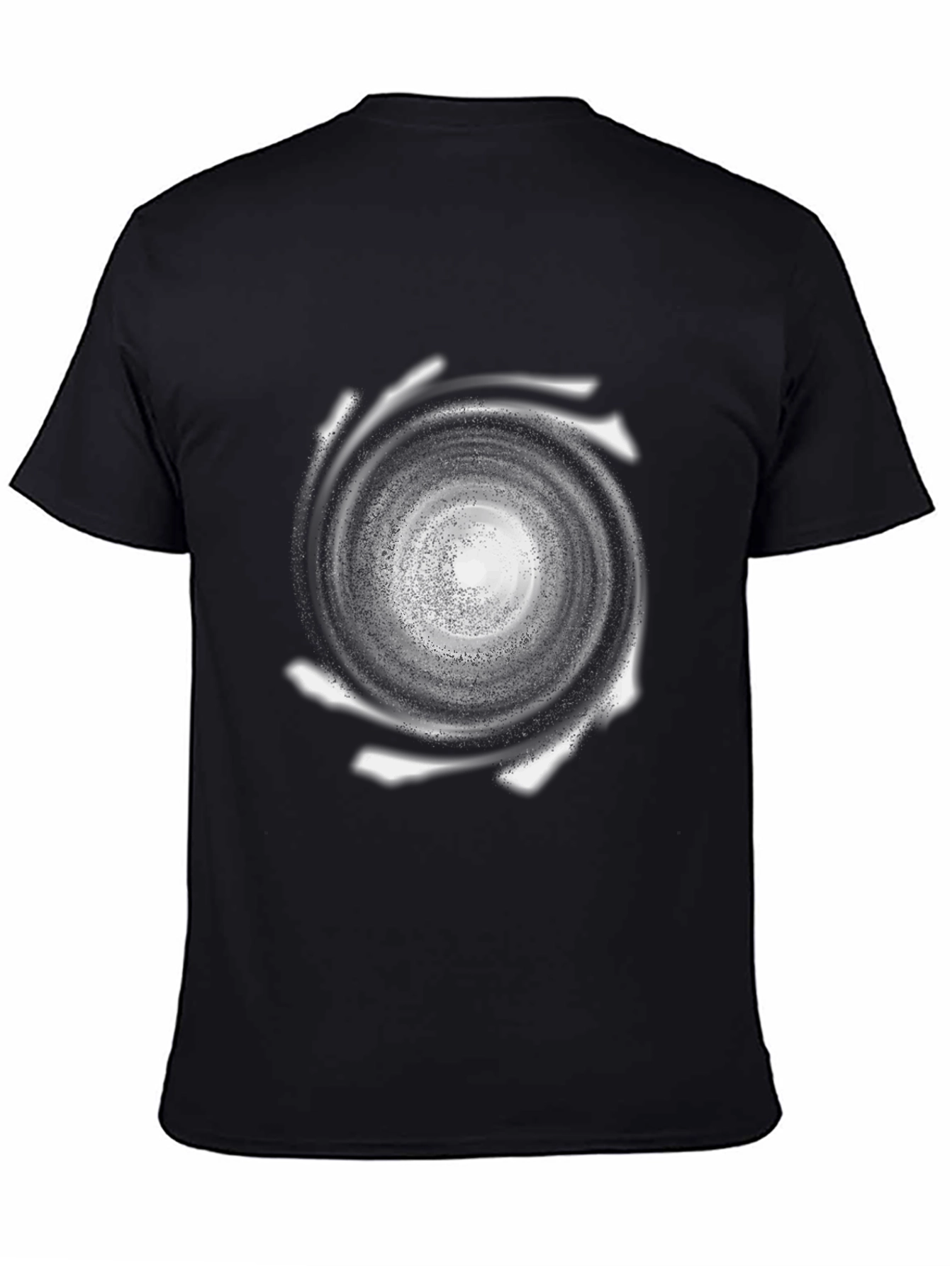 Spiral Galaxy Graphic Print Black T-Shirt