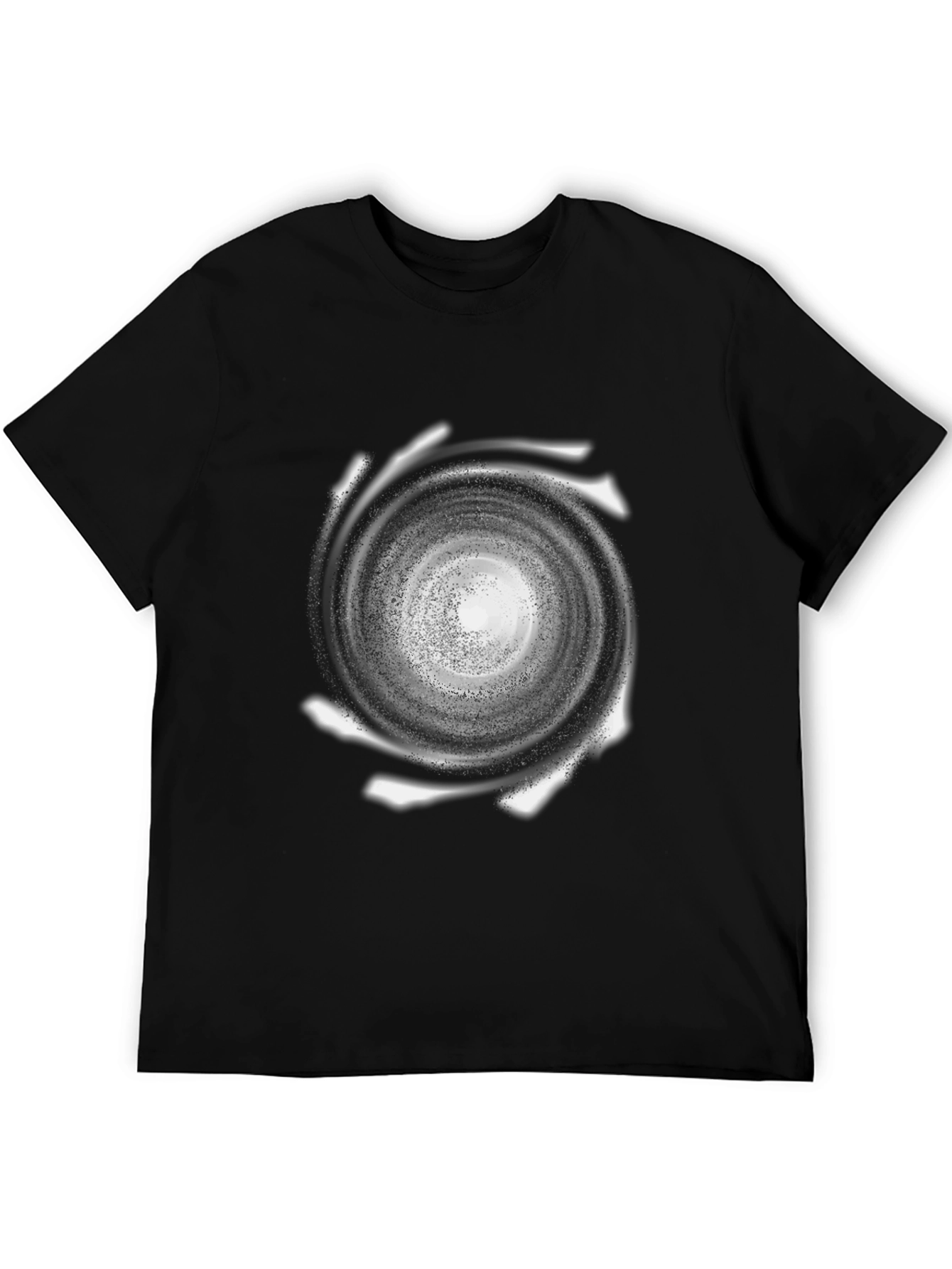Spiral Galaxy Graphic Print Black T-Shirt