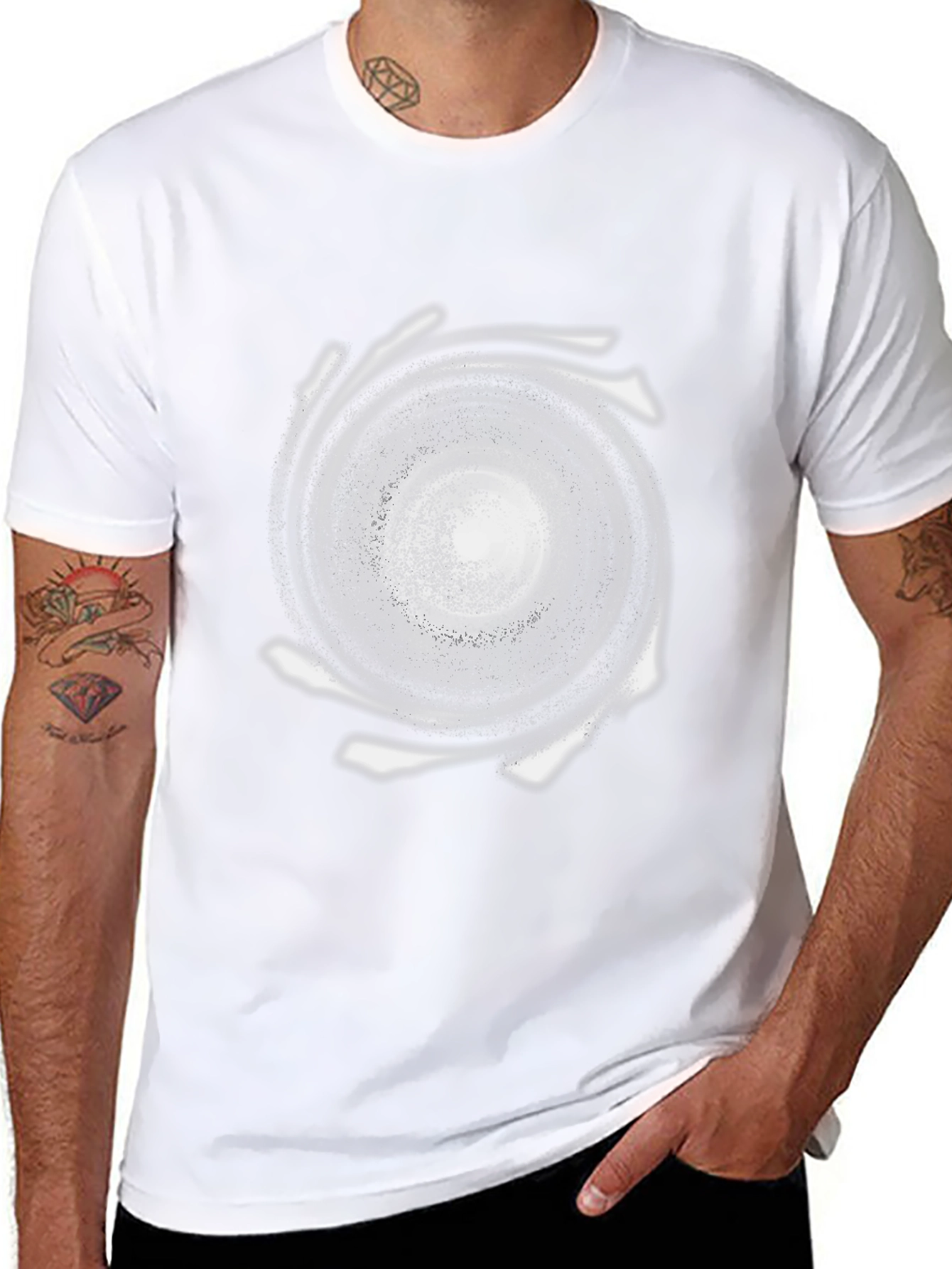 Spiral Galaxy Graphic Print Black T-Shirt