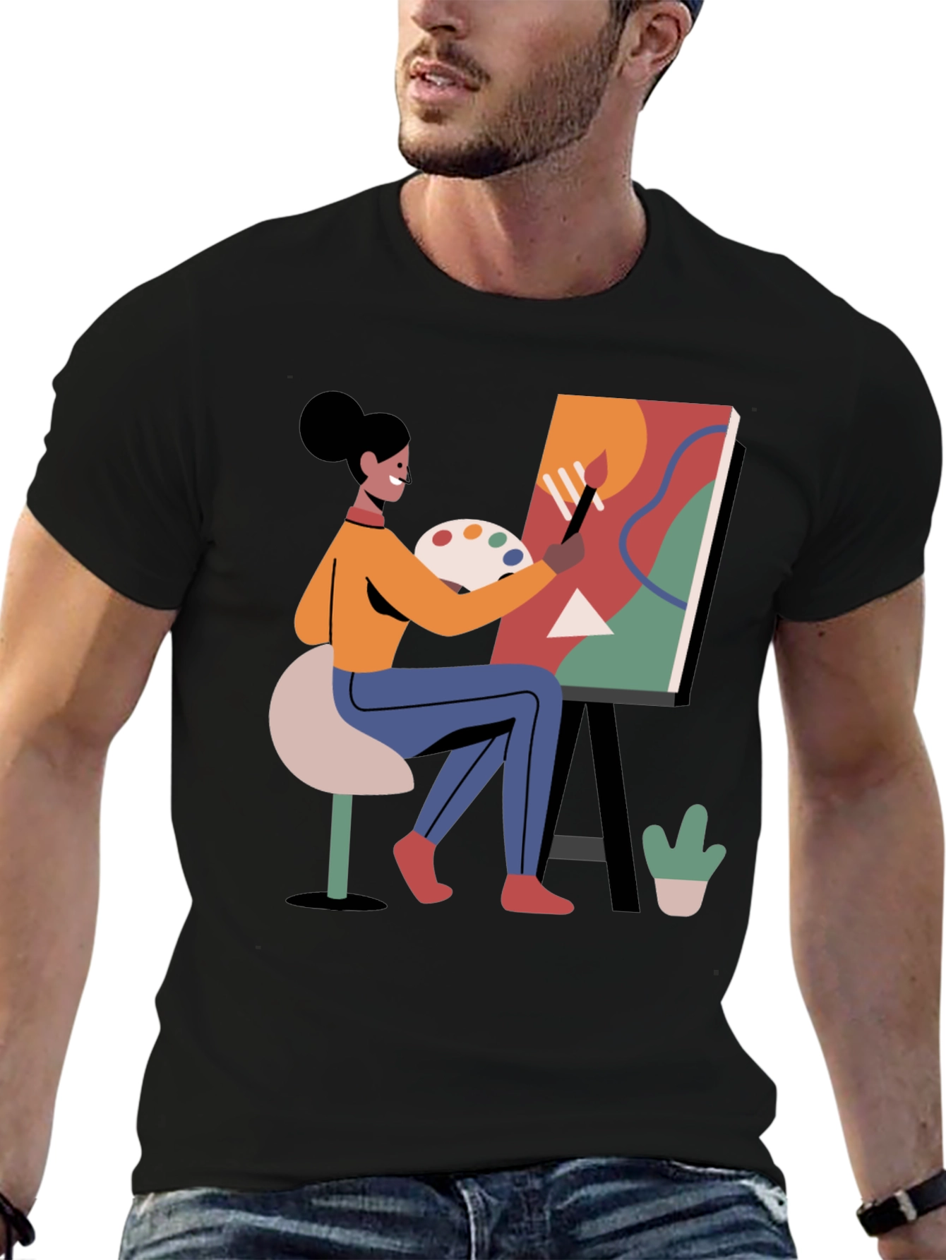 Artist Painting T-Shirt - Creative Graphic Tee