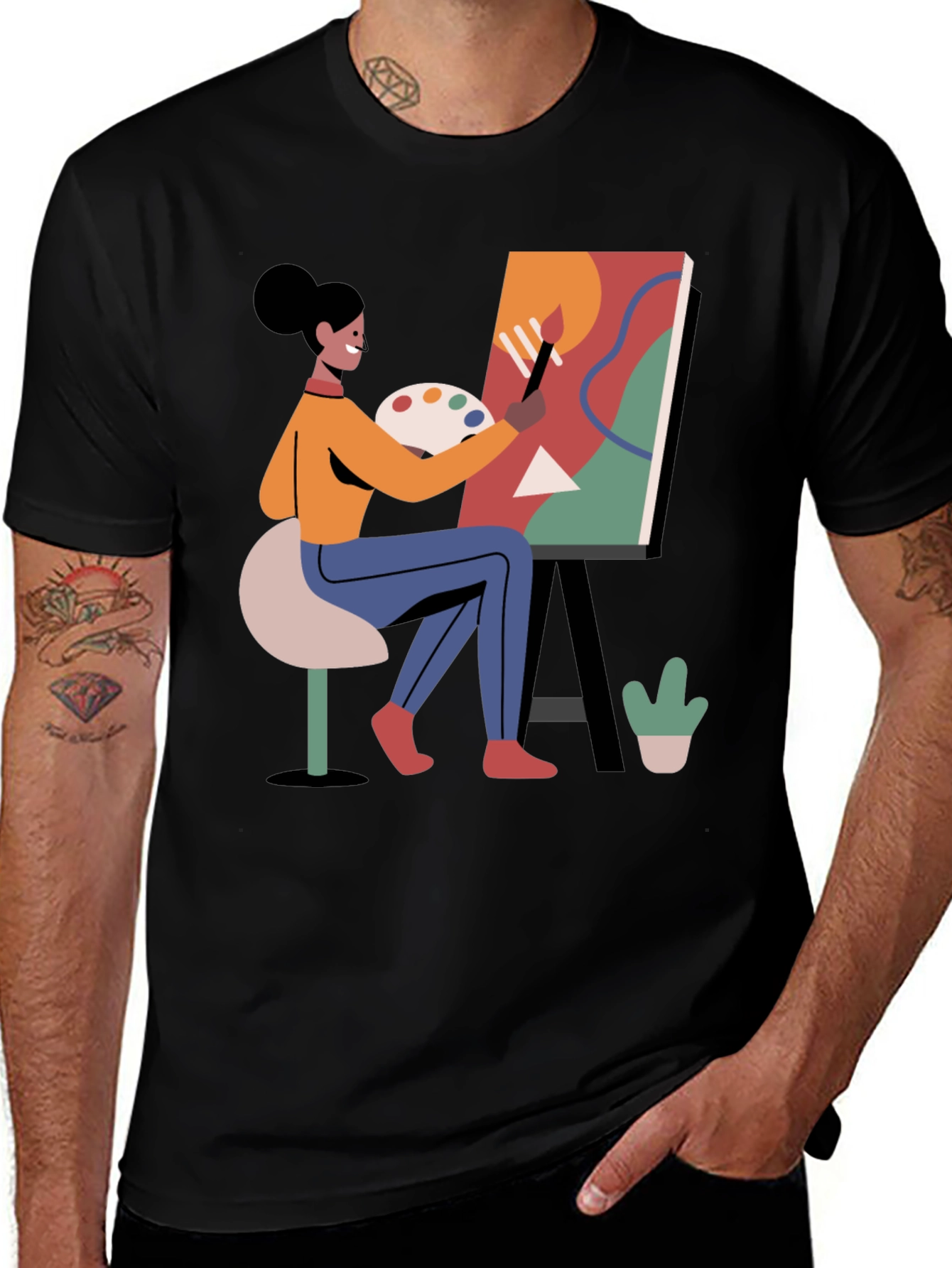 Artist Painting T-Shirt - Creative Graphic Tee