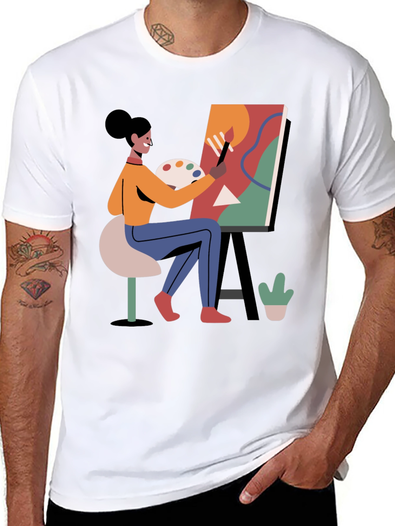 Artist Painting T-Shirt - Creative Graphic Tee