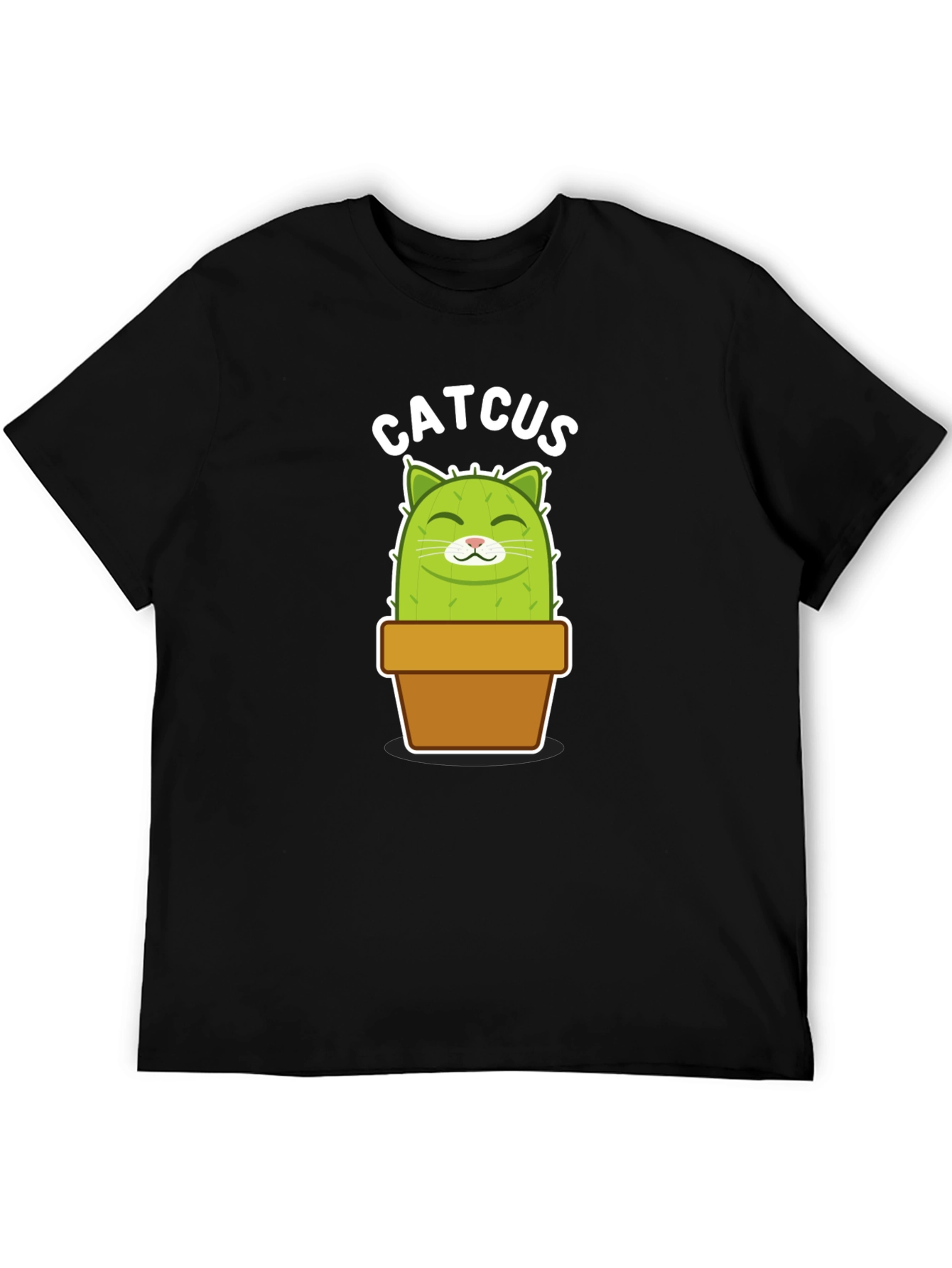Catcus Graphic Tee - Funny Potted Cactus Cat Shirt