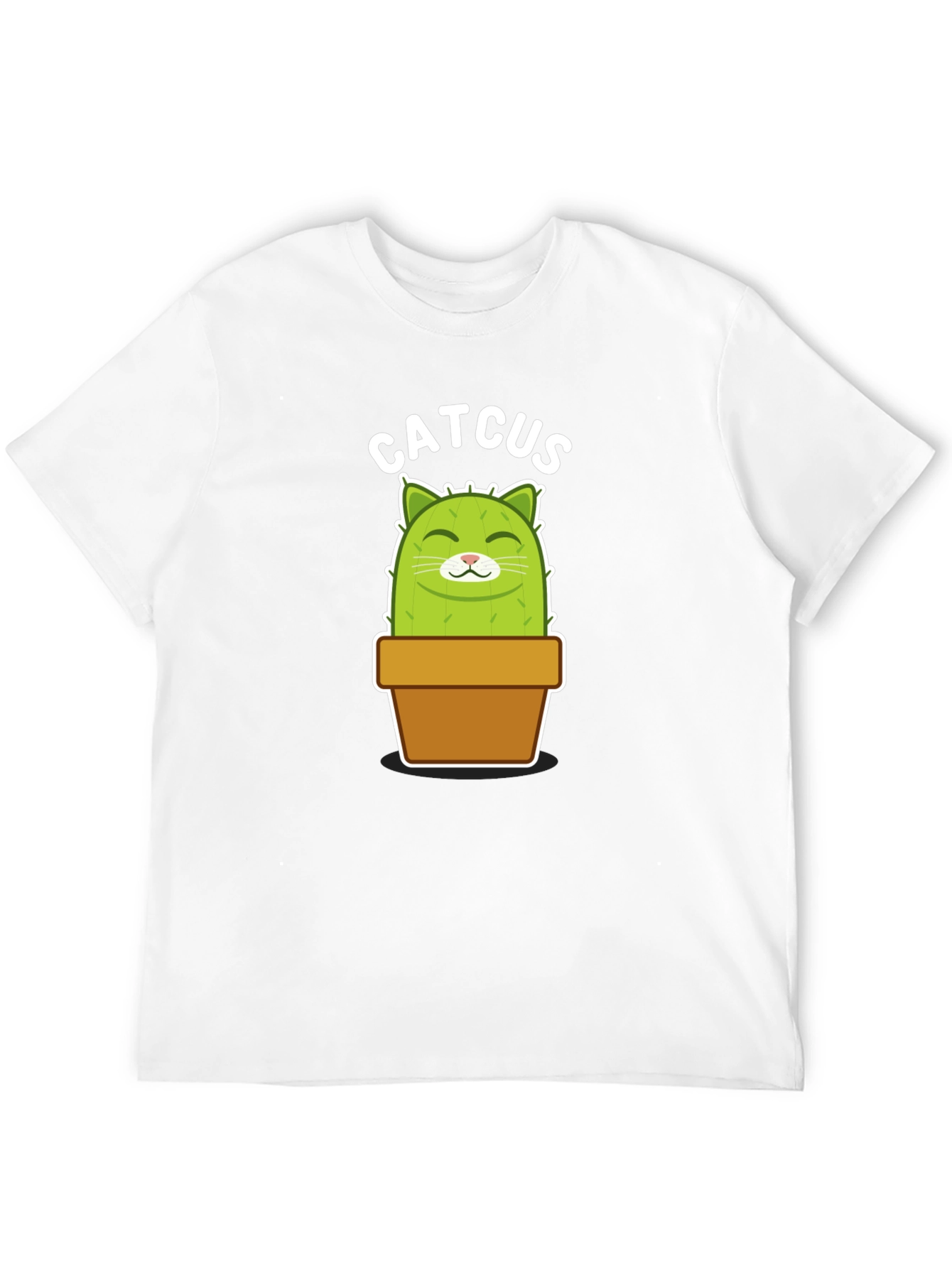 Catcus Graphic Tee - Funny Potted Cactus Cat Shirt