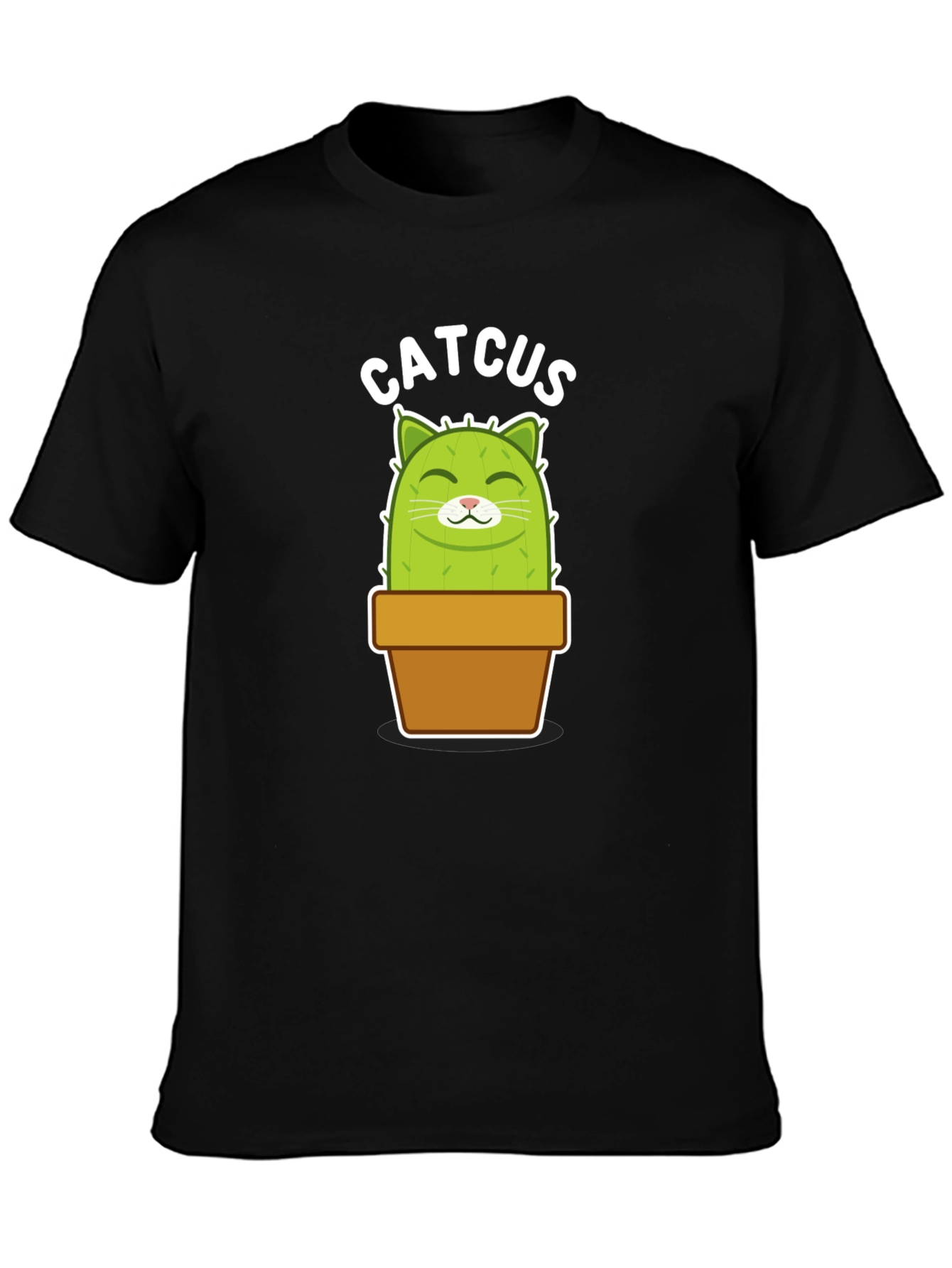 Catcus Graphic Tee - Funny Potted Cactus Cat Shirt