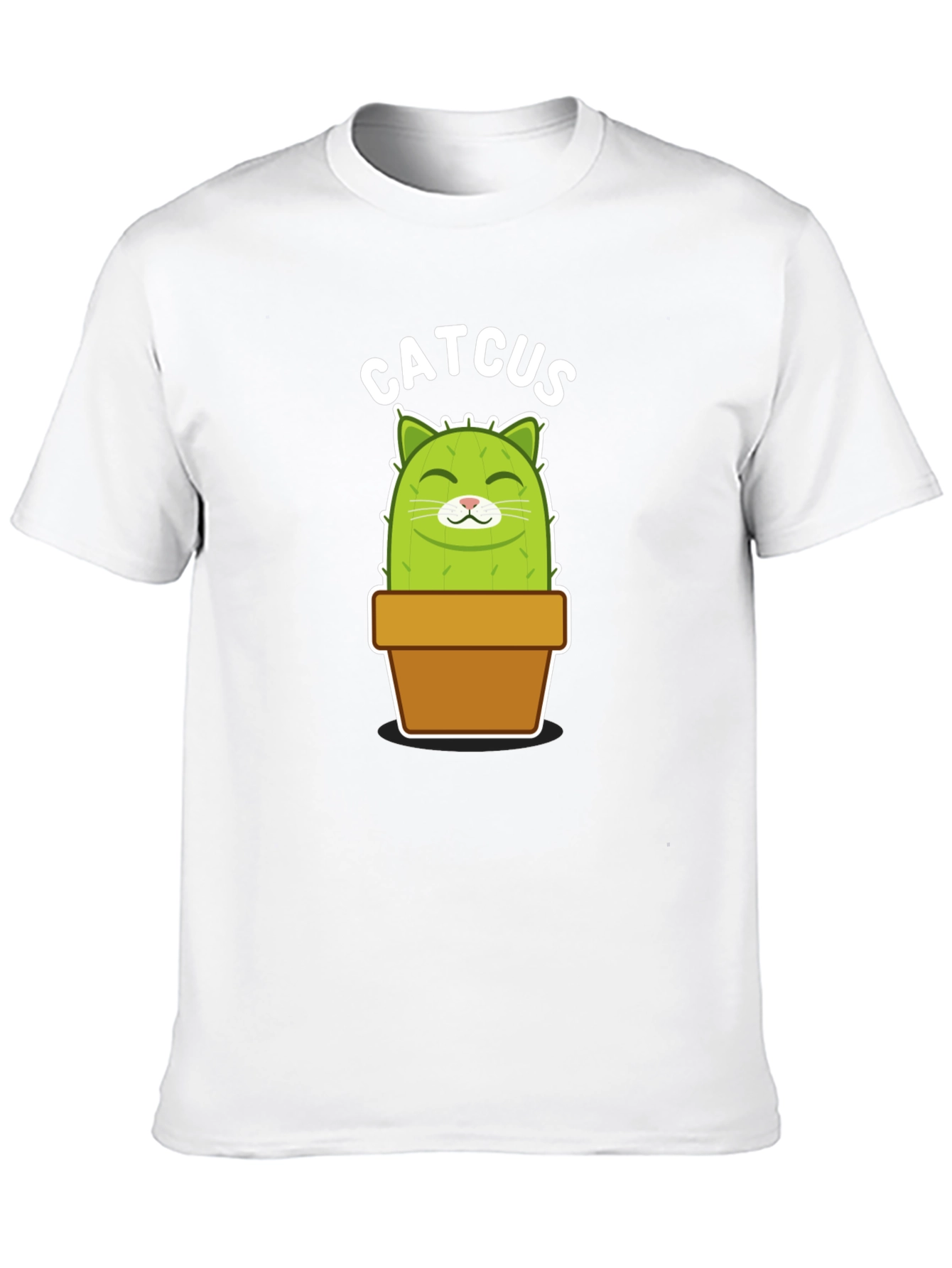 Catcus Graphic Tee - Funny Potted Cactus Cat Shirt