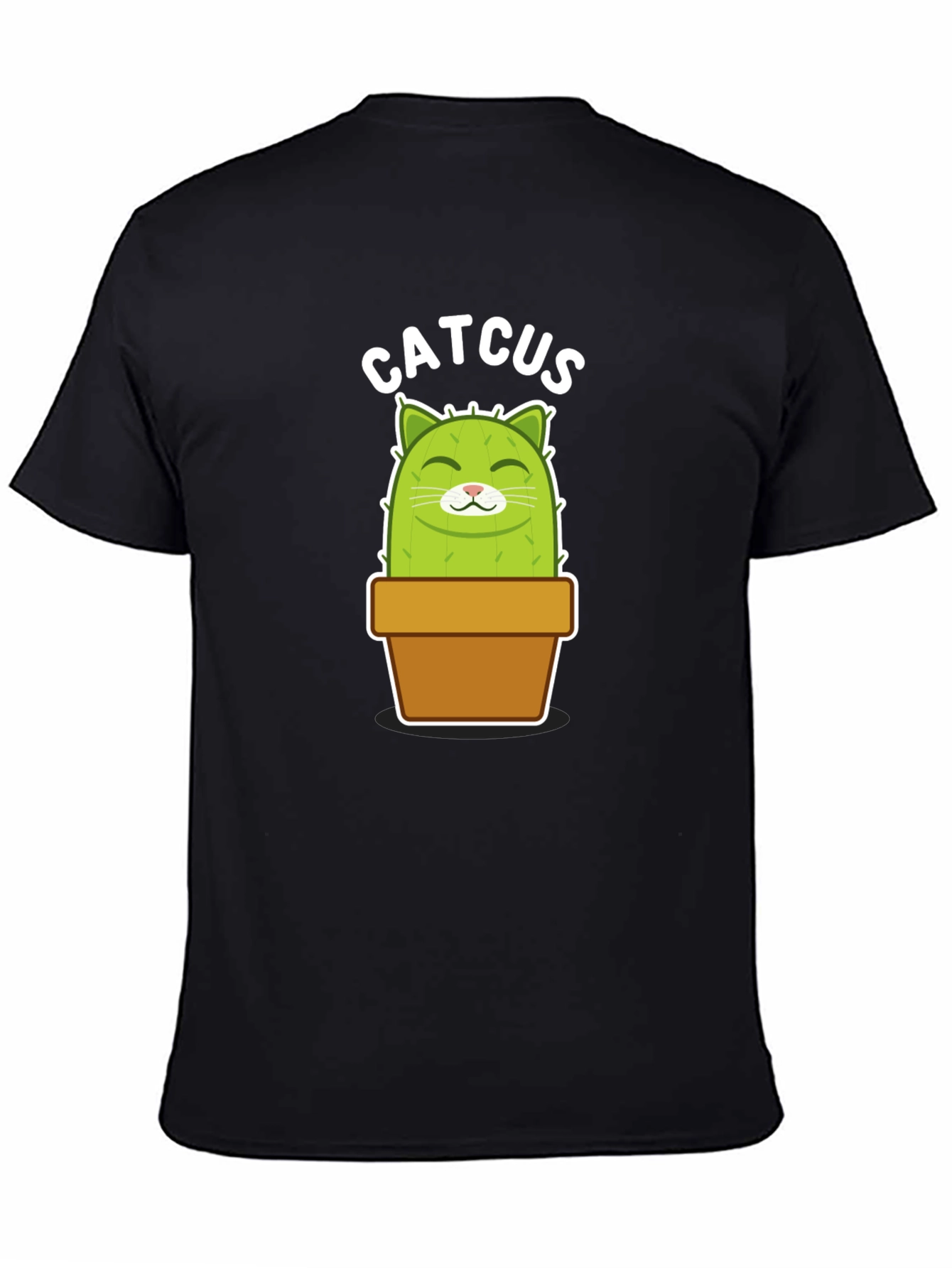Catcus Graphic Tee - Funny Potted Cactus Cat Shirt