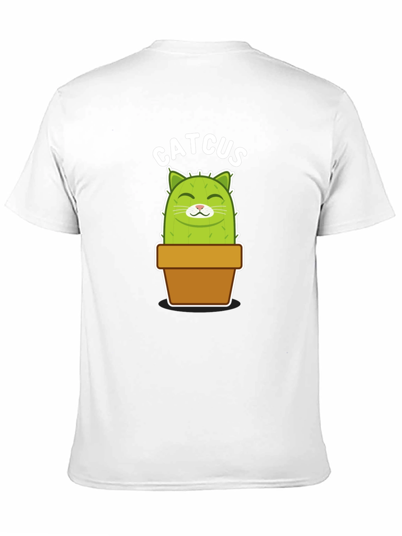 Catcus Graphic Tee - Funny Potted Cactus Cat Shirt