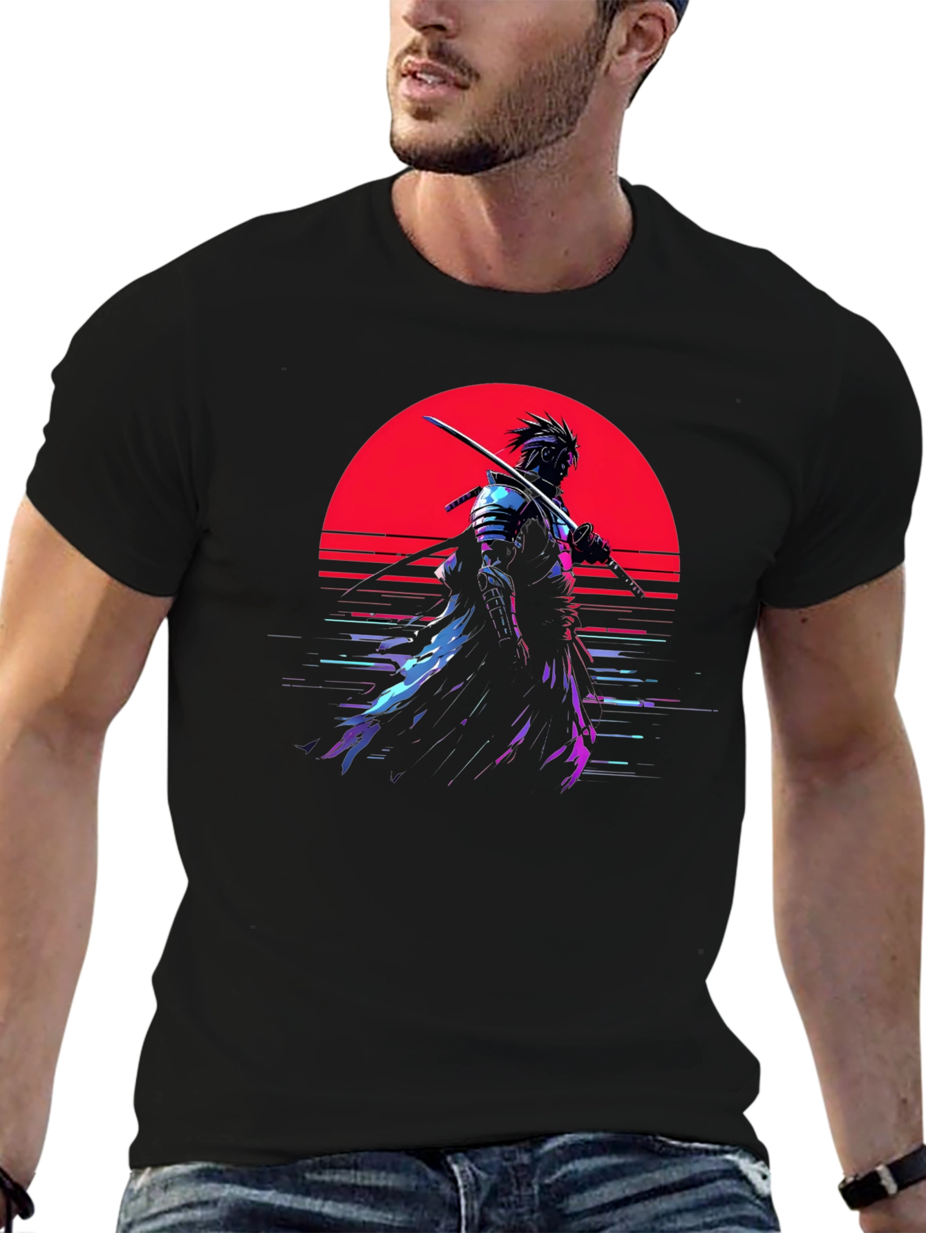 Samurai Sunset Graphic T-Shirt