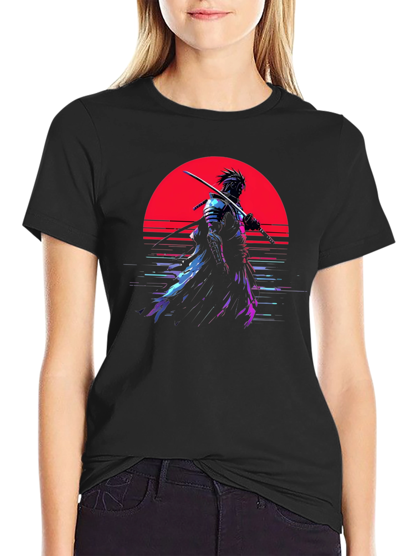 Samurai Sunset Graphic T-Shirt