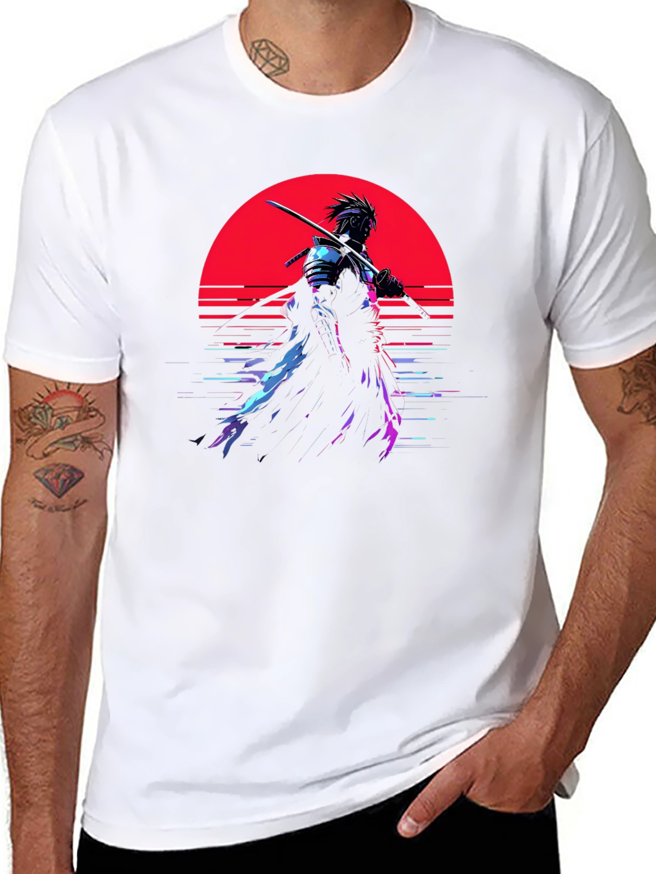 Samurai Sunset Graphic T-Shirt