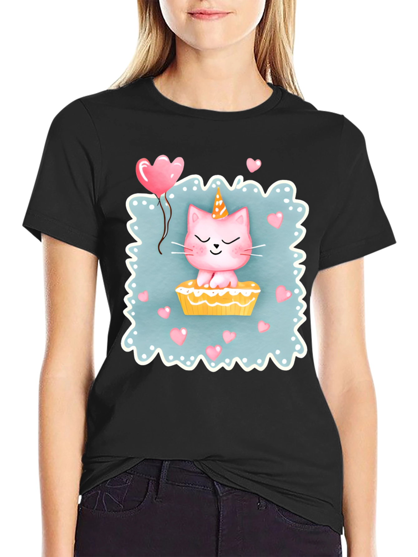 Cute Cat Unicorn Birthday T-Shirt