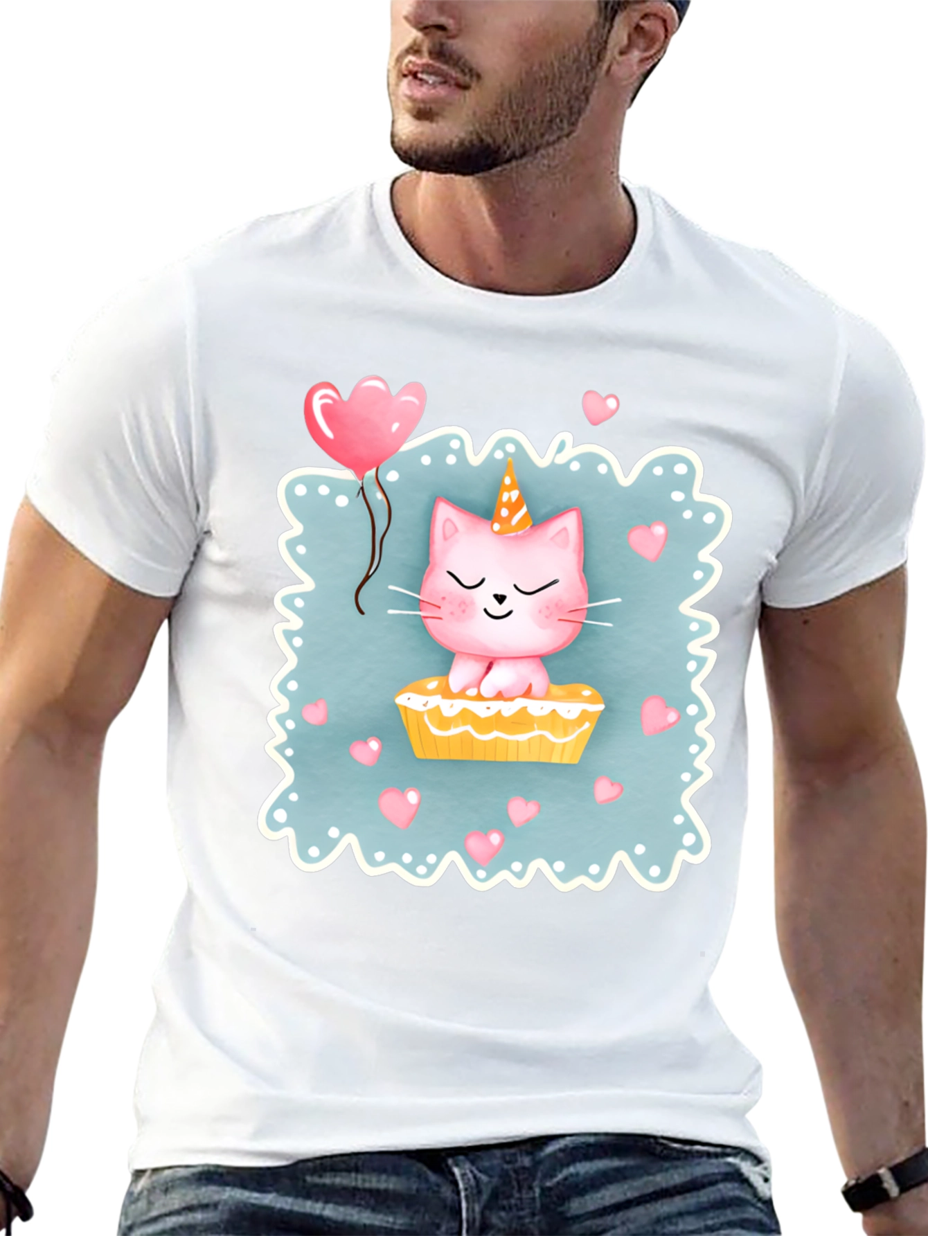 Cute Cat Unicorn Birthday T-Shirt