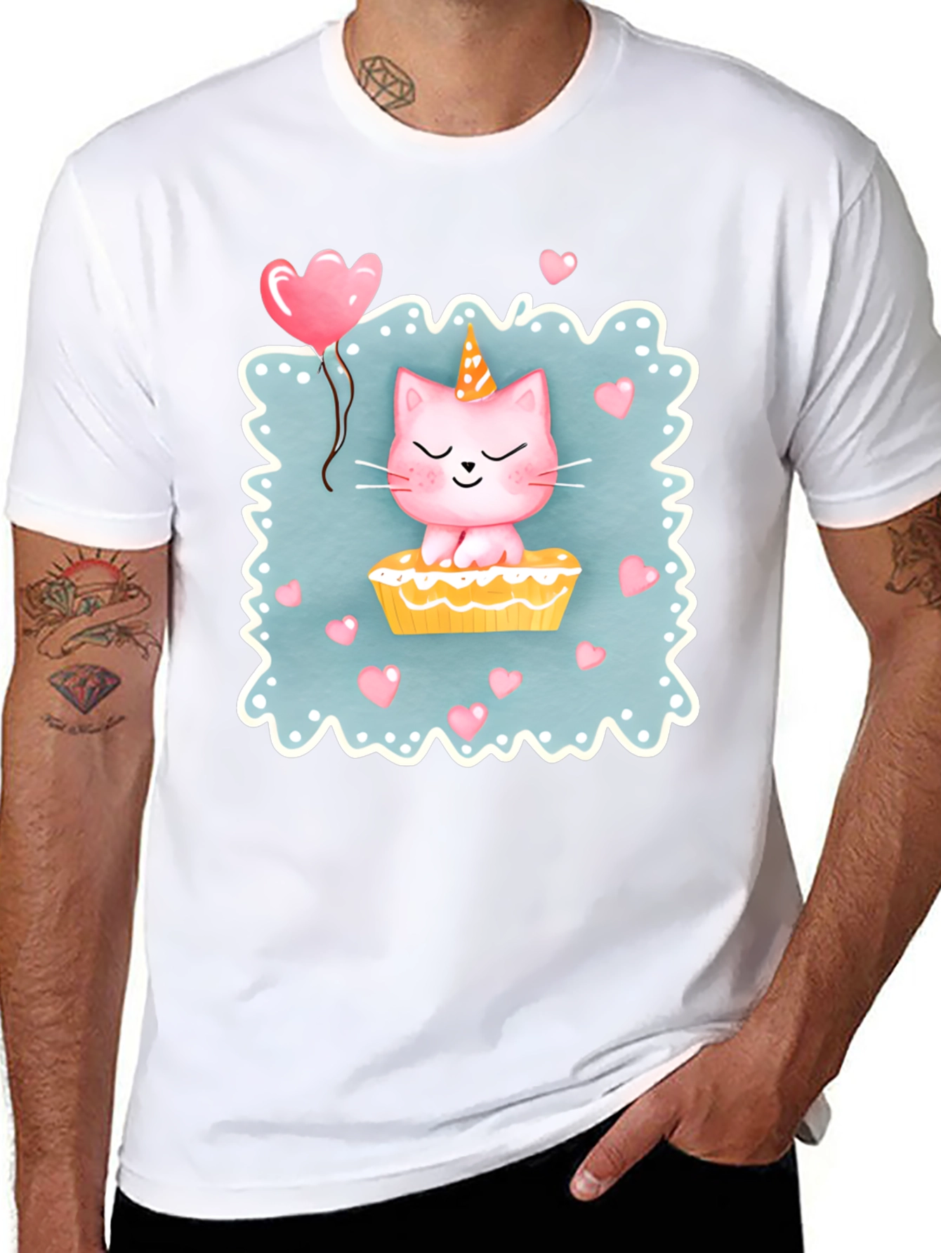 Cute Cat Unicorn Birthday T-Shirt