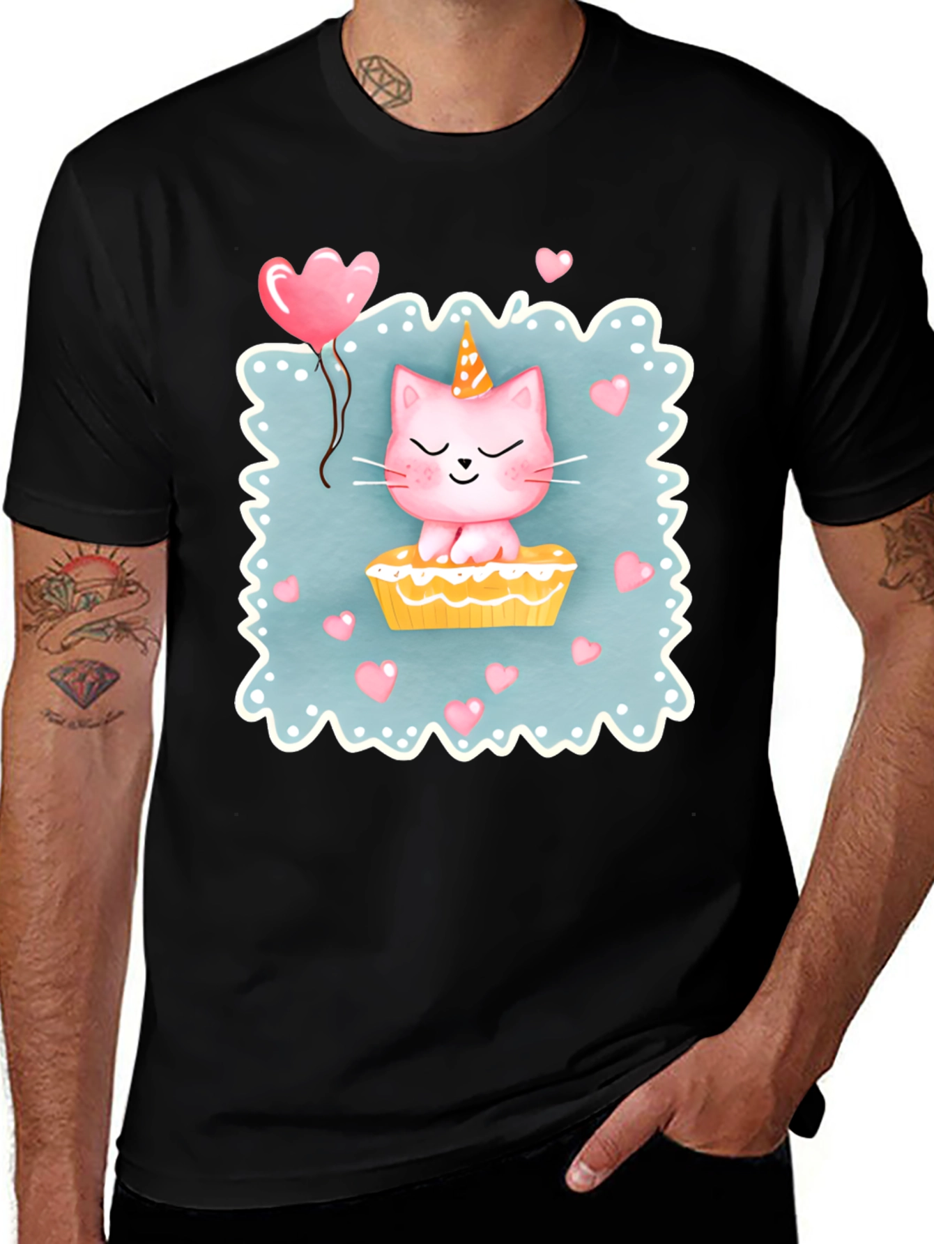 Cute Cat Unicorn Birthday T-Shirt