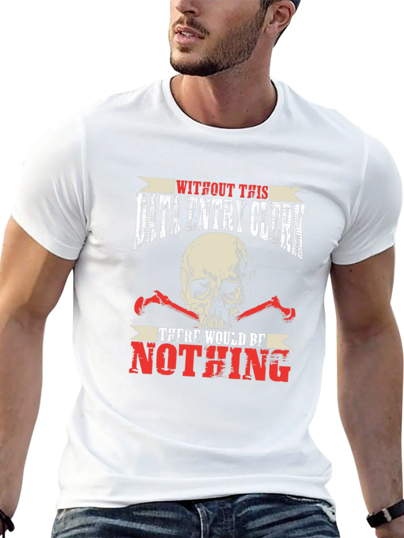 Data Entry Clerk T-Shirt - Funny Skull Graphic Tee