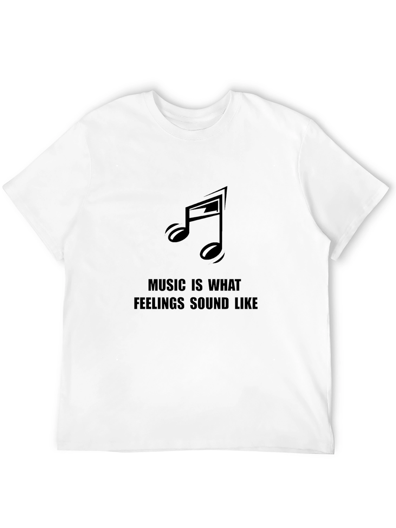 Music is What Feelings Sound Like Black Graphic Tee