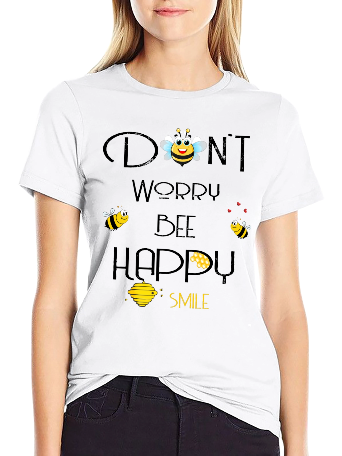 Dont Worry Bee Happy Graphic T-Shirt