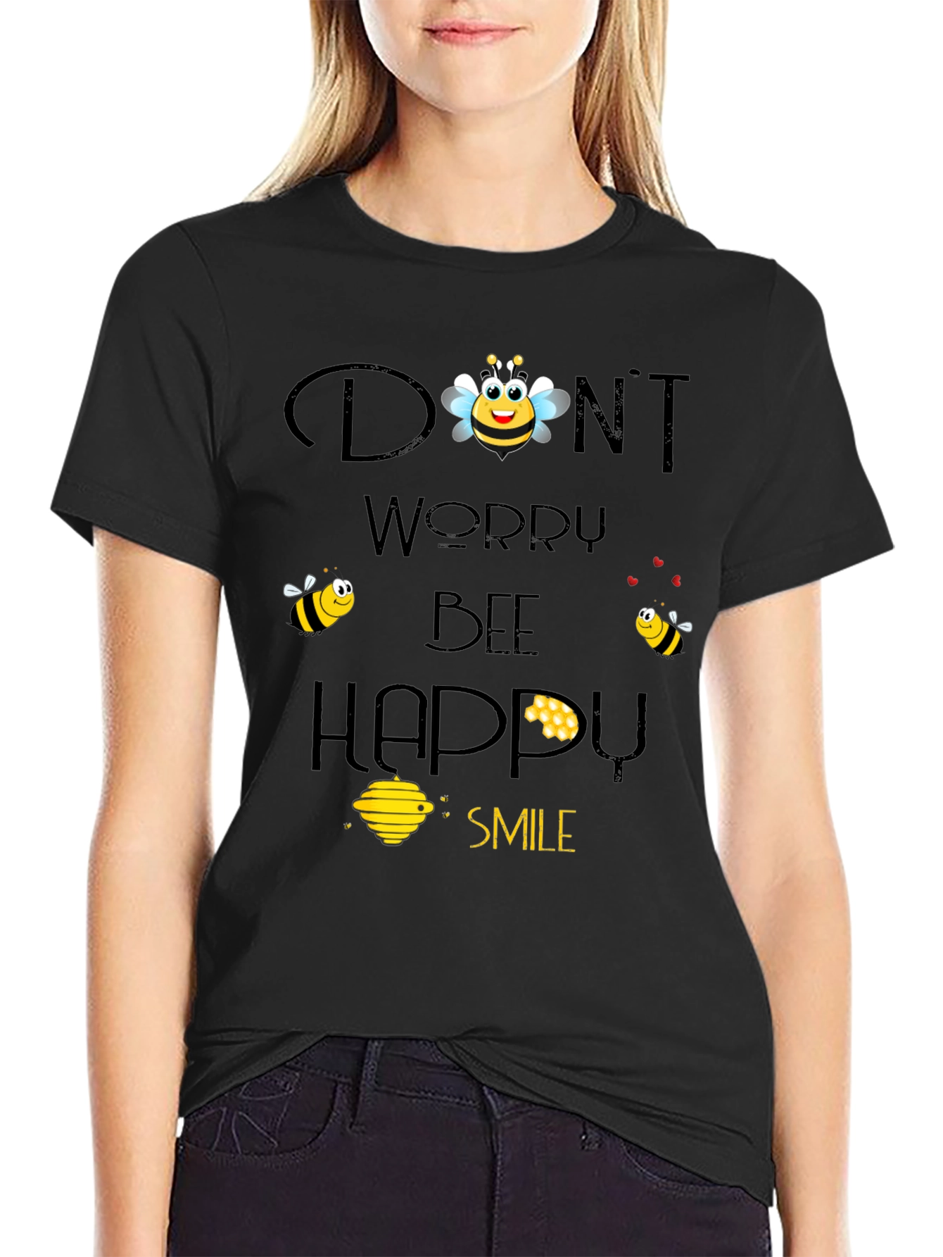 Dont Worry Bee Happy Graphic T-Shirt