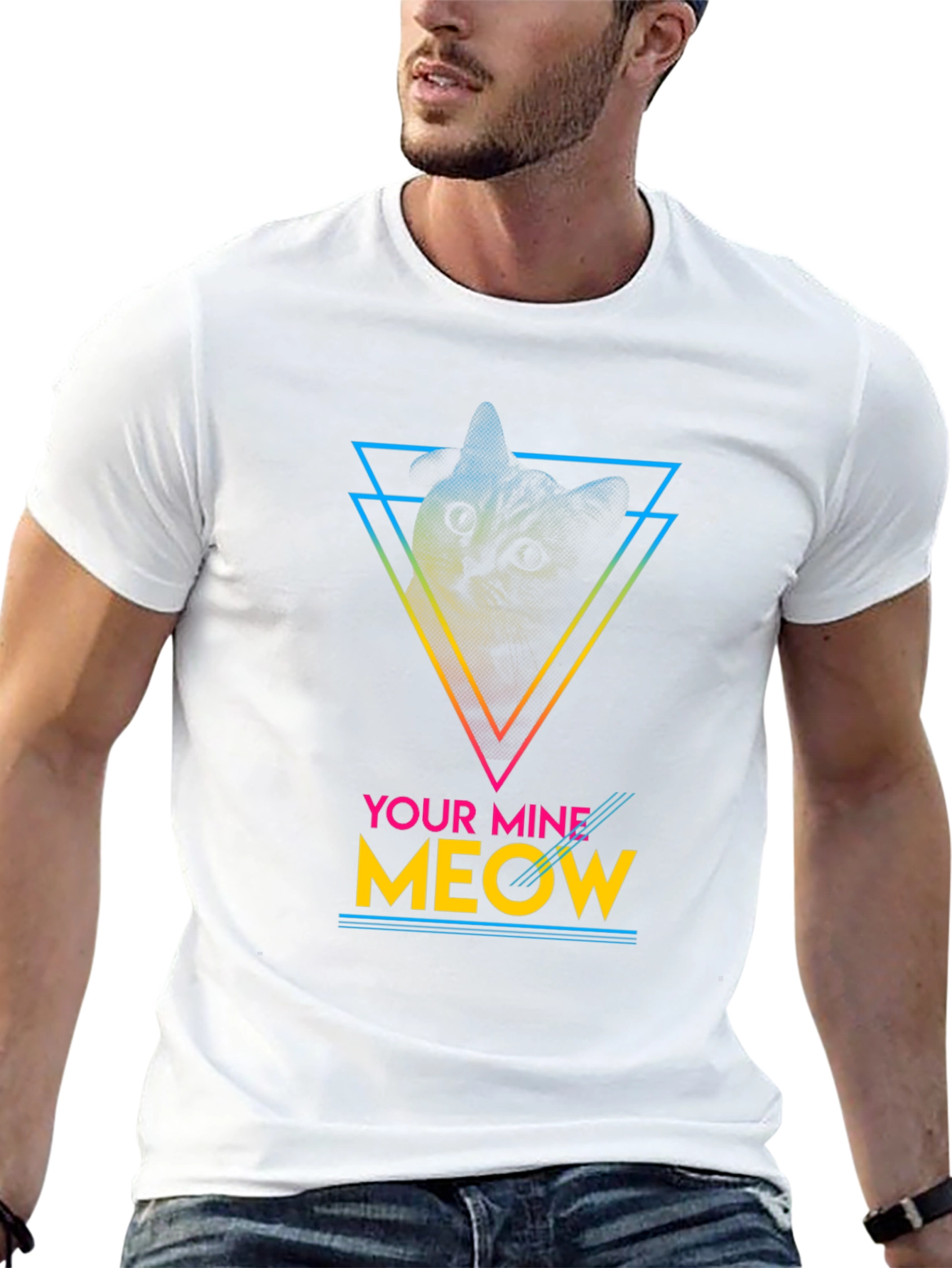 Retro Cat T-Shirt - Your Mine Meow Tee