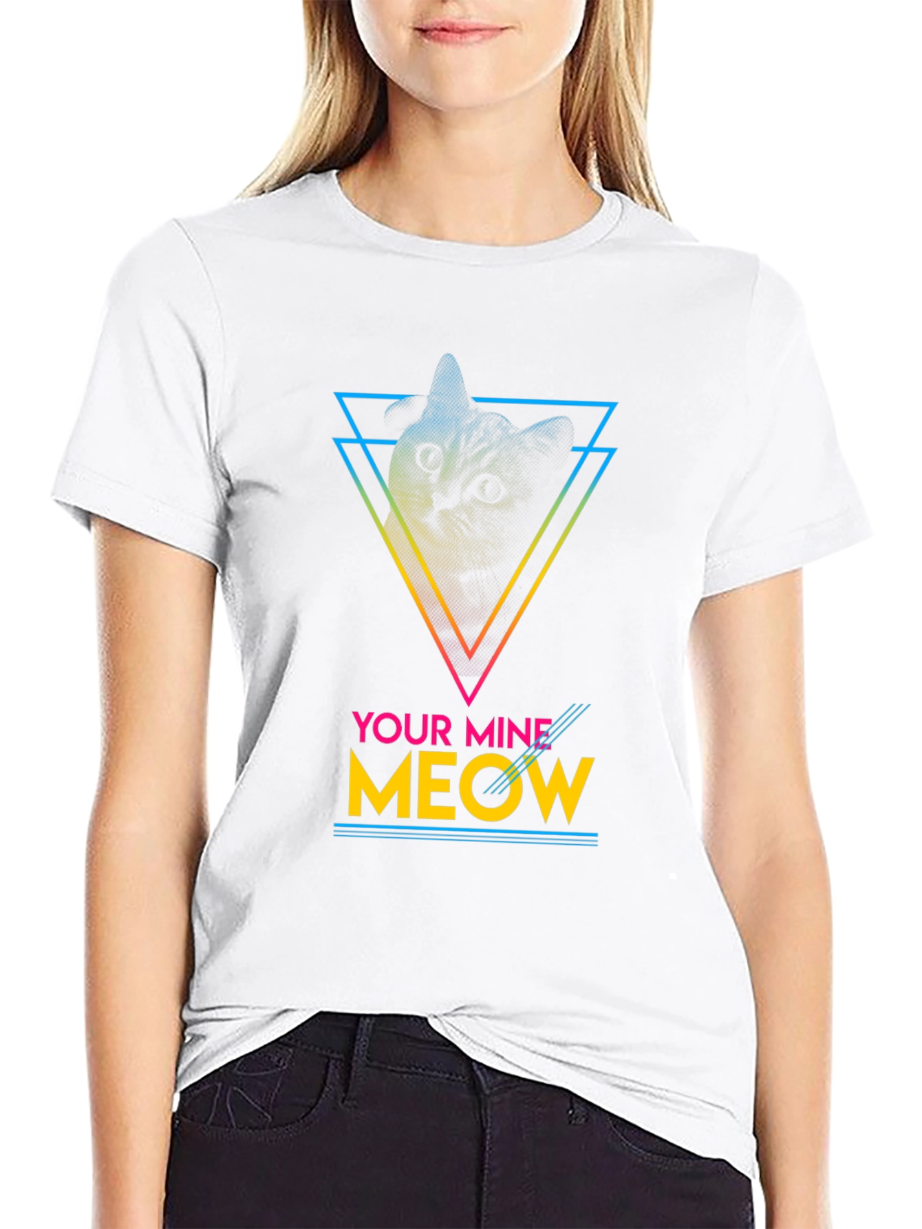 Retro Cat T-Shirt - Your Mine Meow Tee