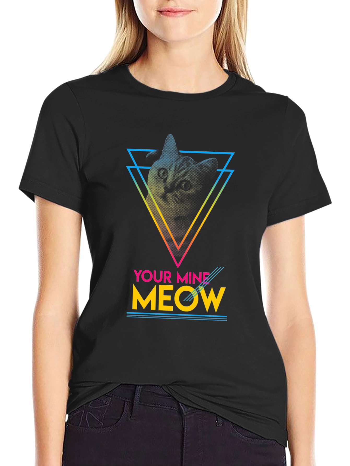 Retro Cat T-Shirt - Your Mine Meow Tee