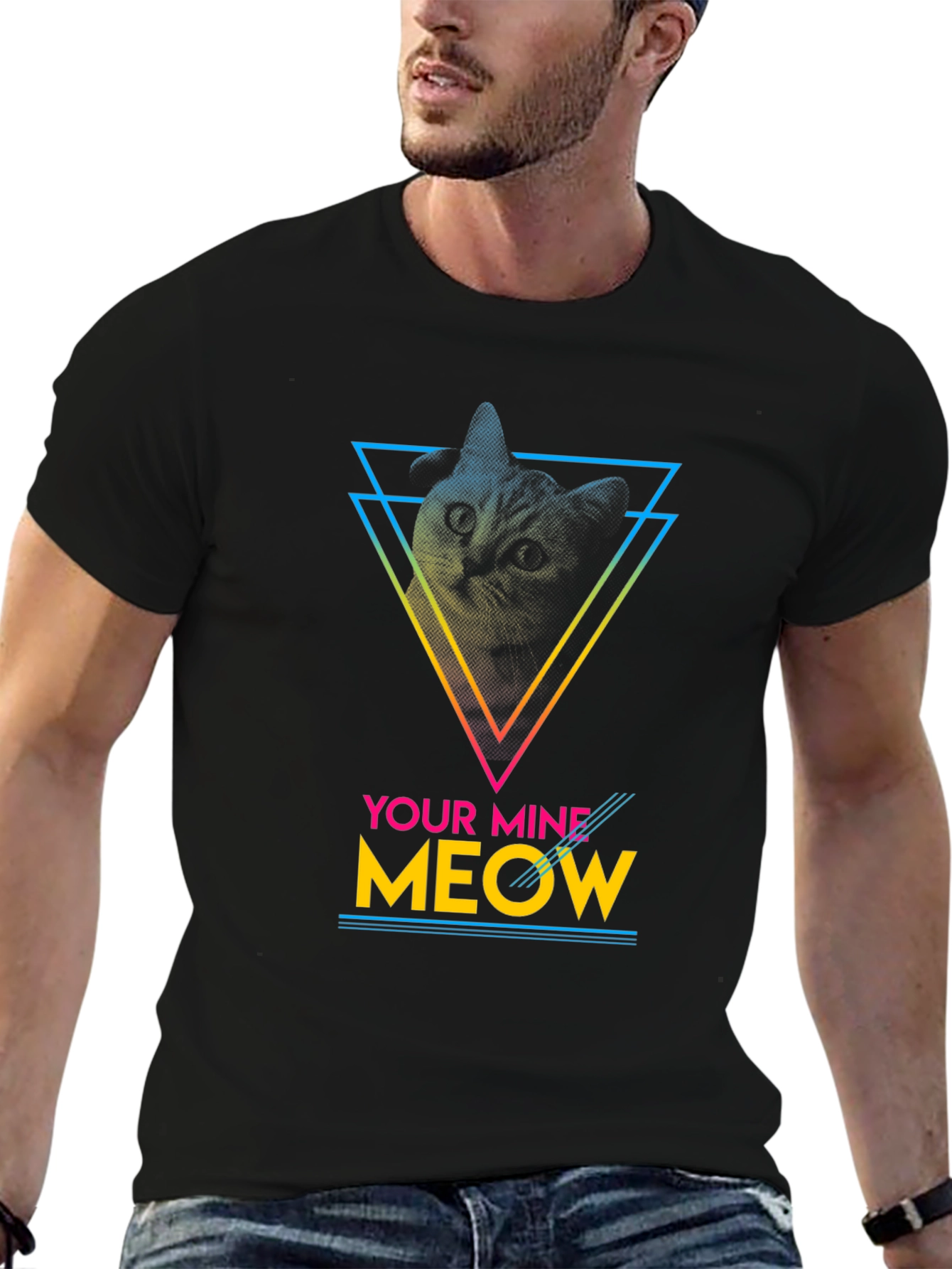 Retro Cat T-Shirt - Your Mine Meow Tee