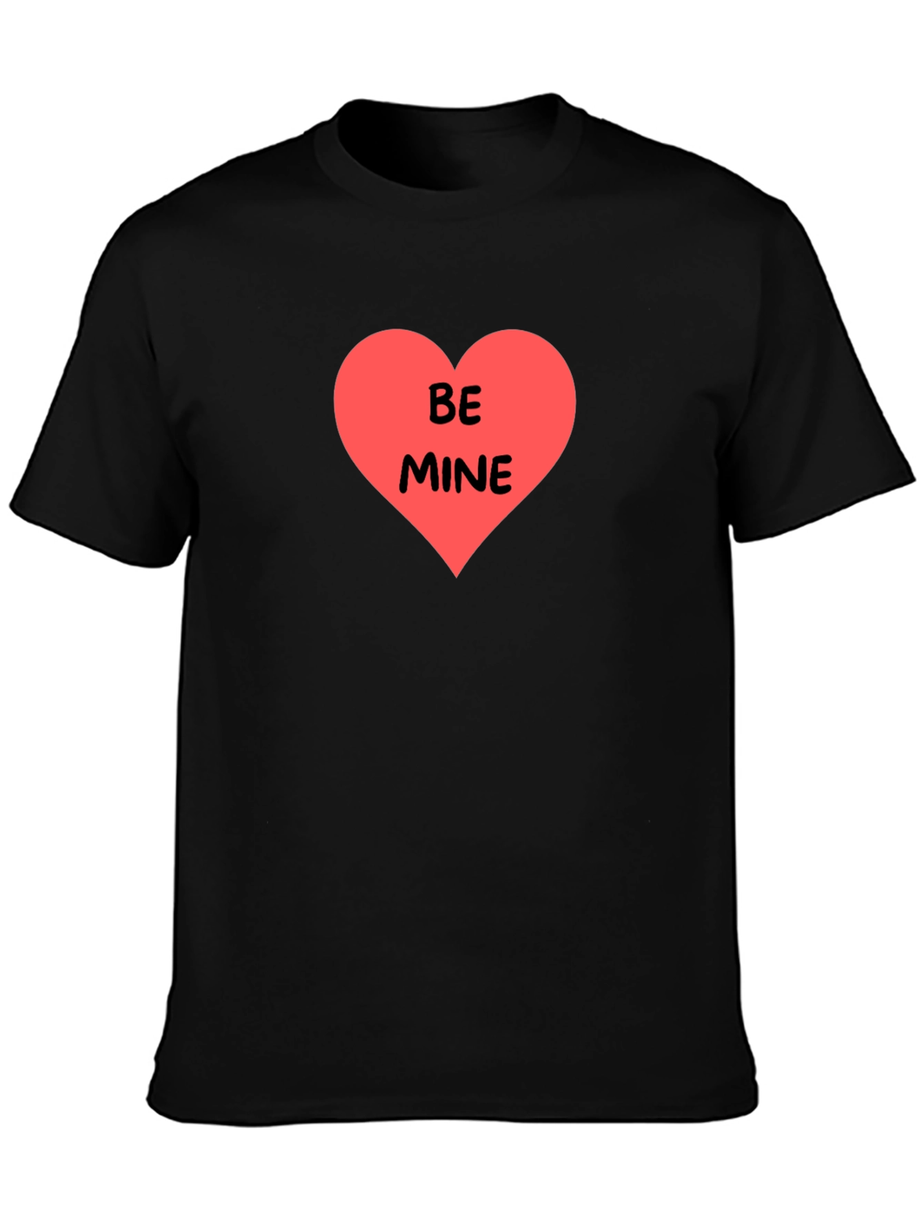 Be Mine Heart Graphic Black T-Shirt