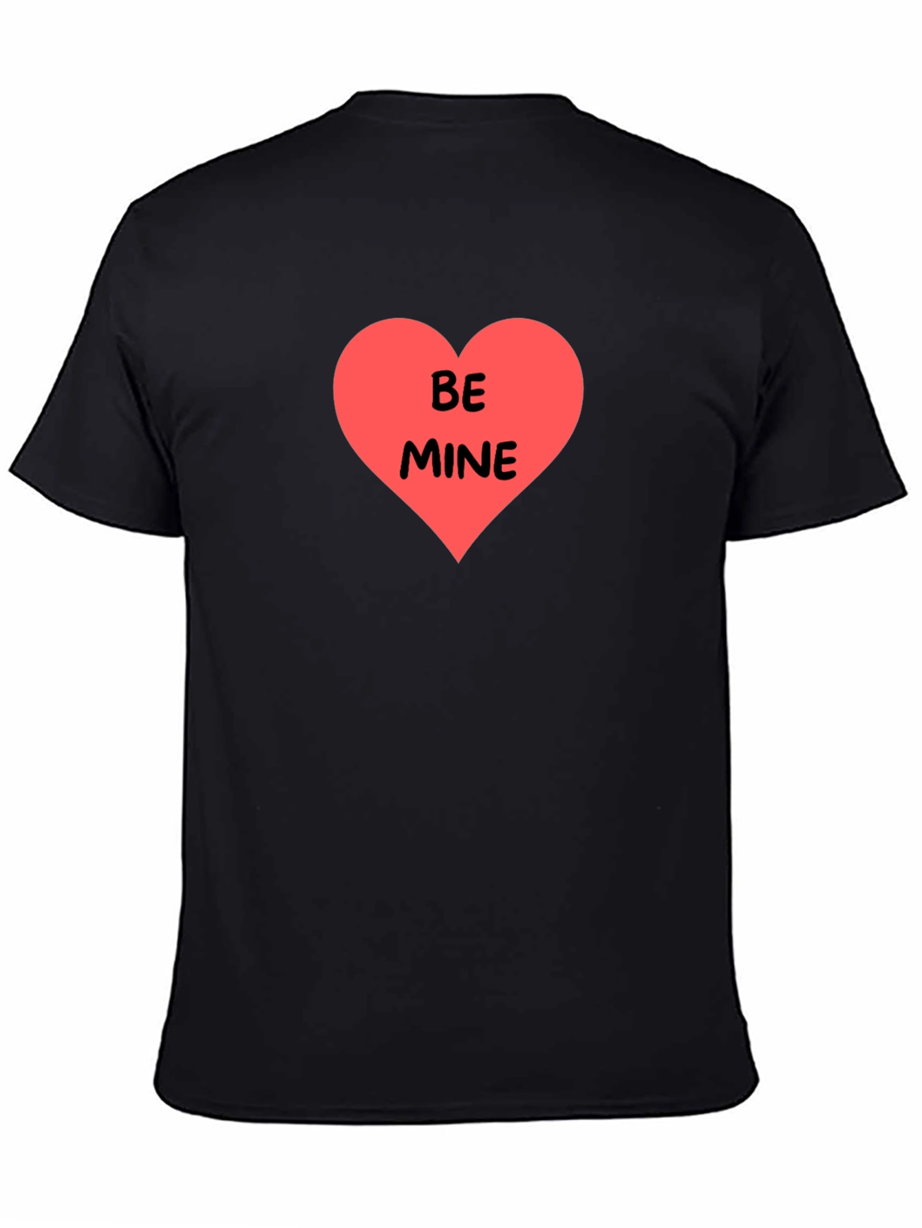 Be Mine Heart Graphic Black T-Shirt