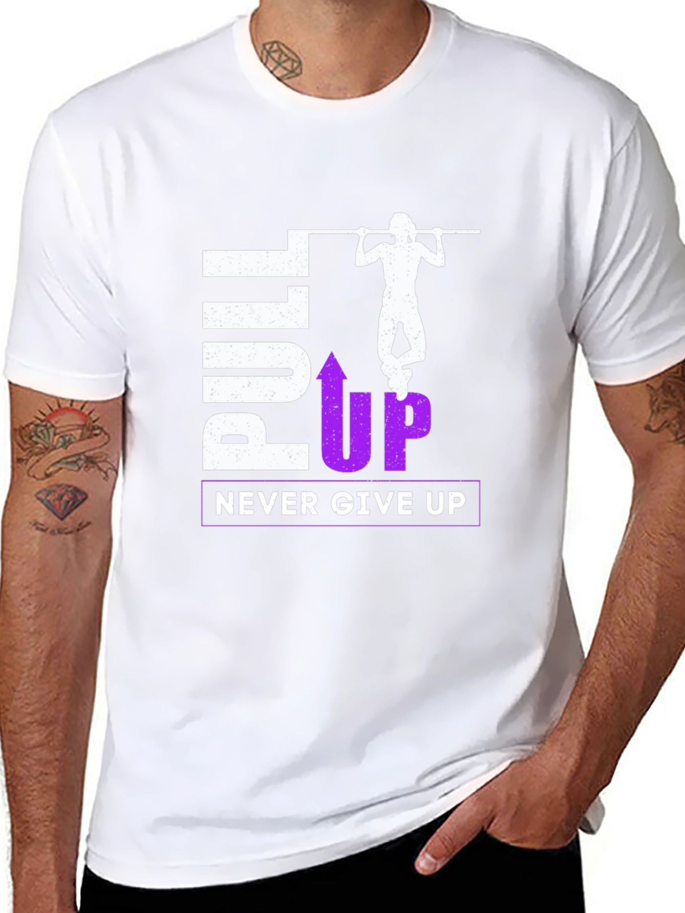 Pull Up Never Give Up Graphic T-Shirt