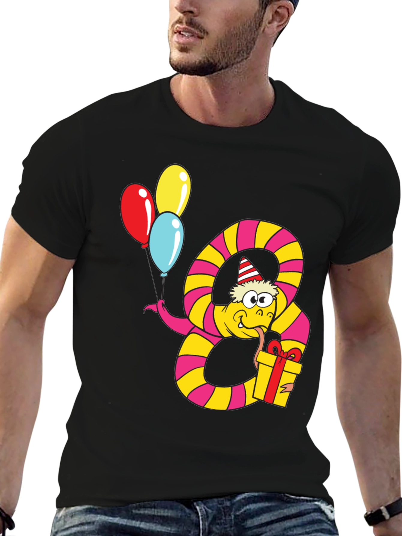 Birthday Snake Graphic Tee - Party Animal Shirt