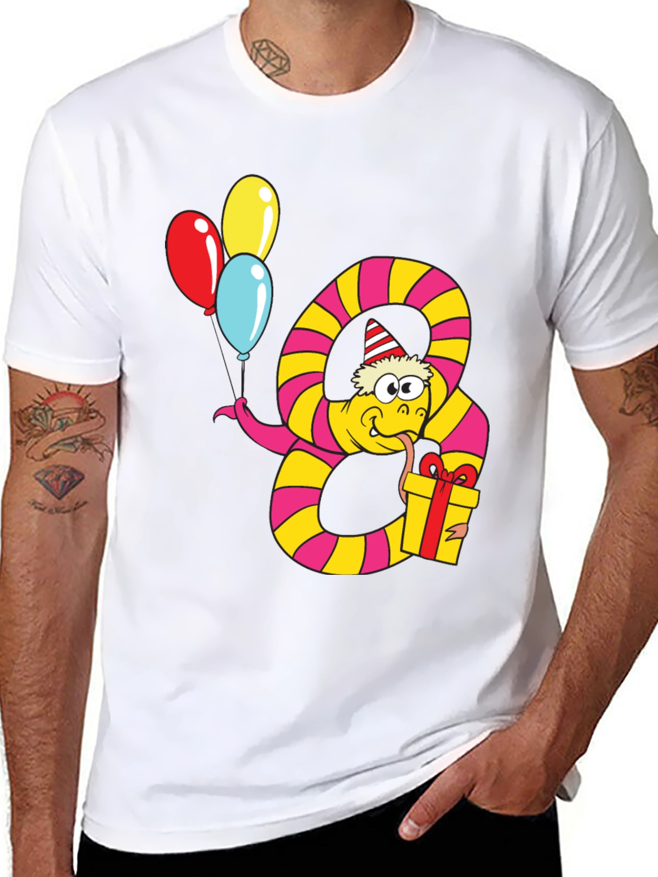 Birthday Snake Graphic Tee - Party Animal Shirt