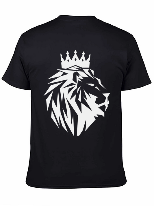 Lion King Crown Black T-Shirt - Modern Graphic Tee