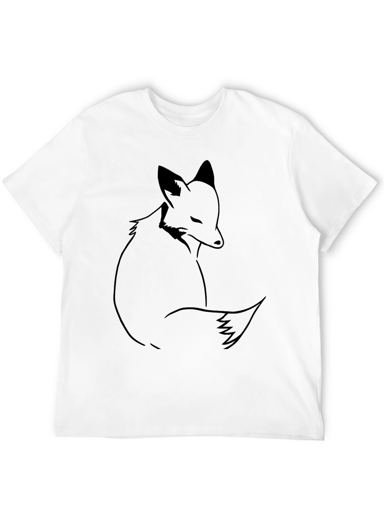 Minimalist Fox Graphic Black T-Shirt