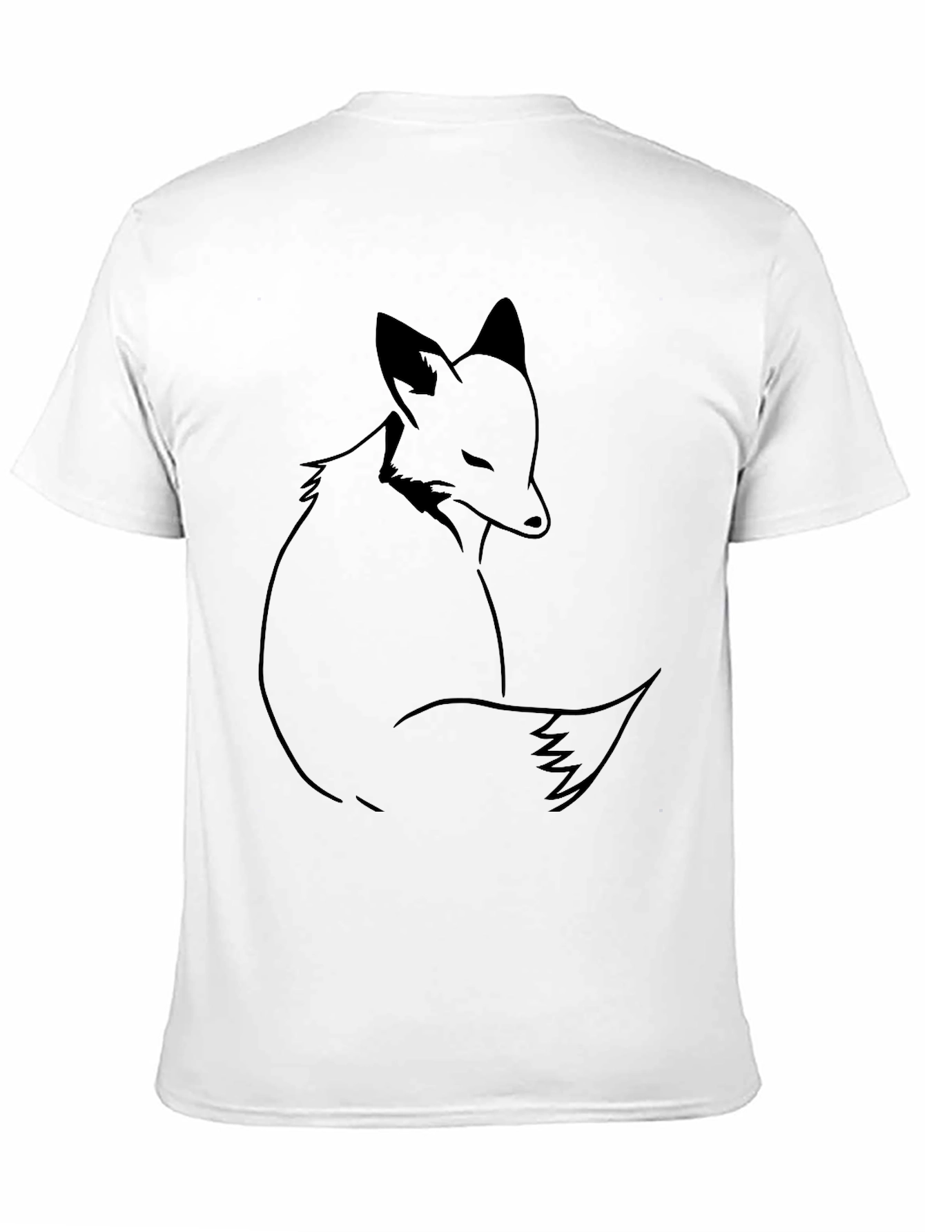 Minimalist Fox Graphic Black T-Shirt