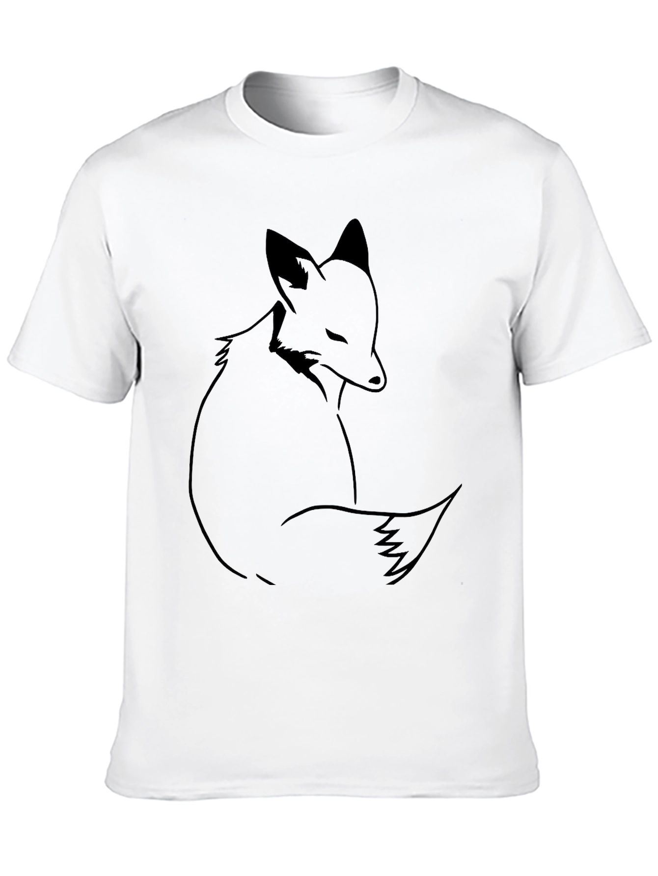 Minimalist Fox Graphic Black T-Shirt