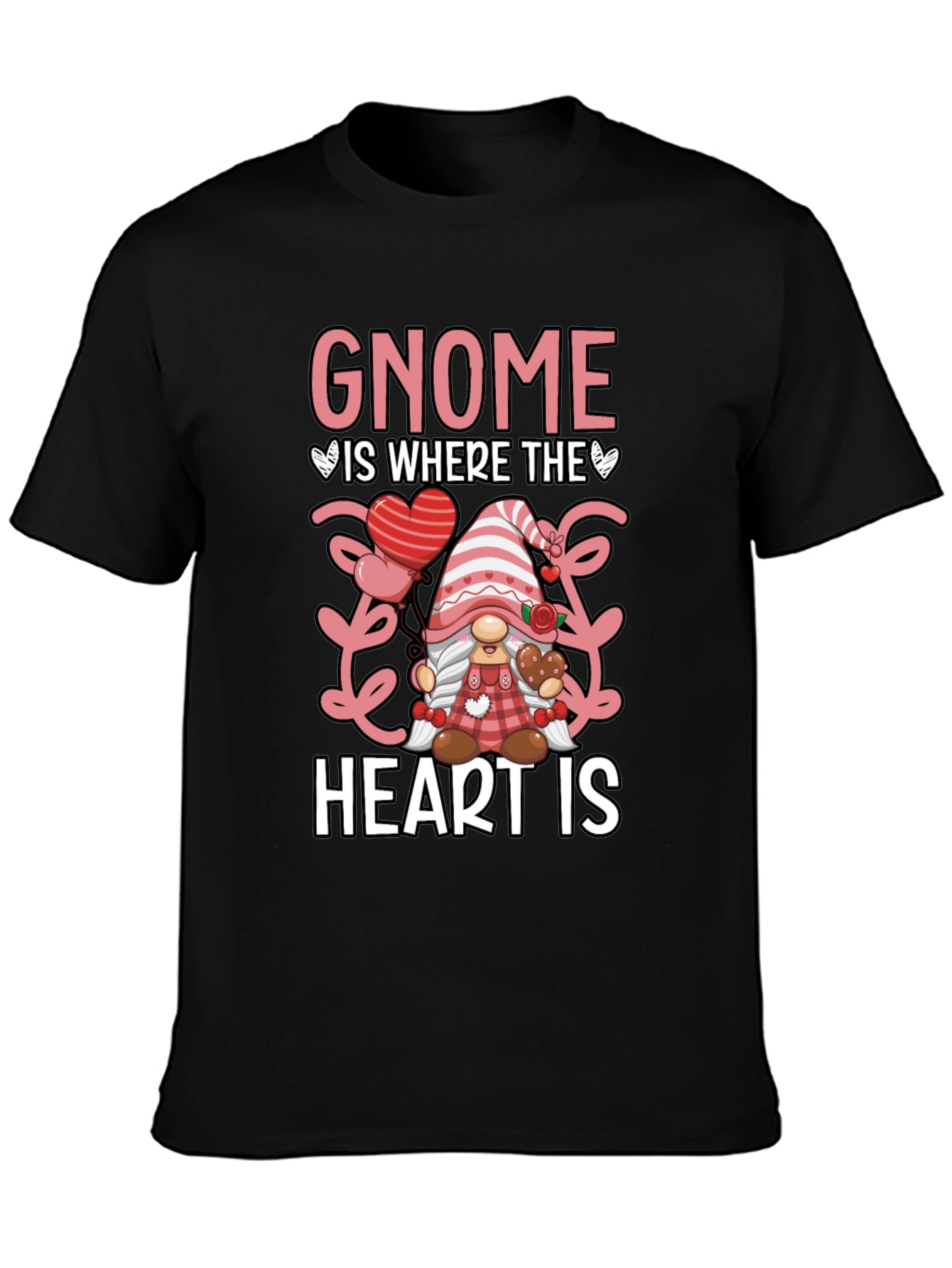 Gnome Where The Heart Is Valentines Day T-Shirt