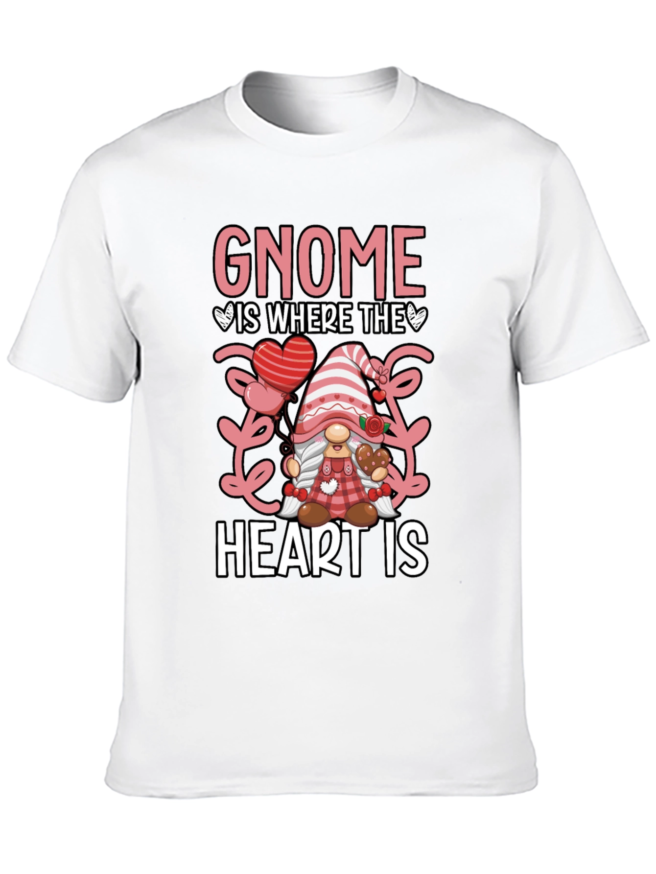 Gnome Where The Heart Is Valentines Day T-Shirt