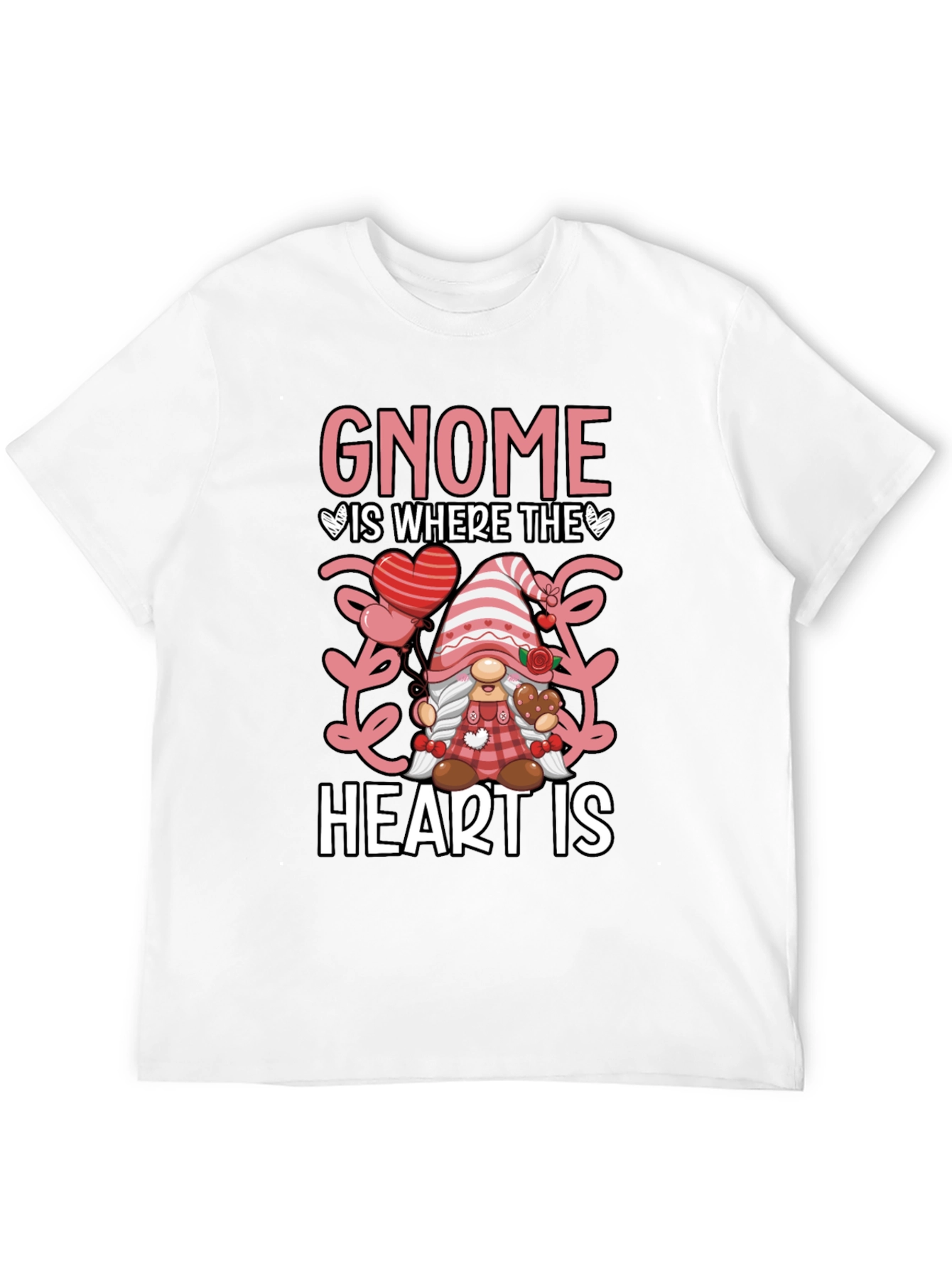 Gnome Where The Heart Is Valentines Day T-Shirt