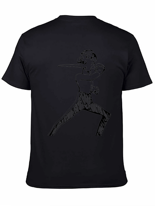 Gentleman Fencer Graphic Tee - Black Cotton