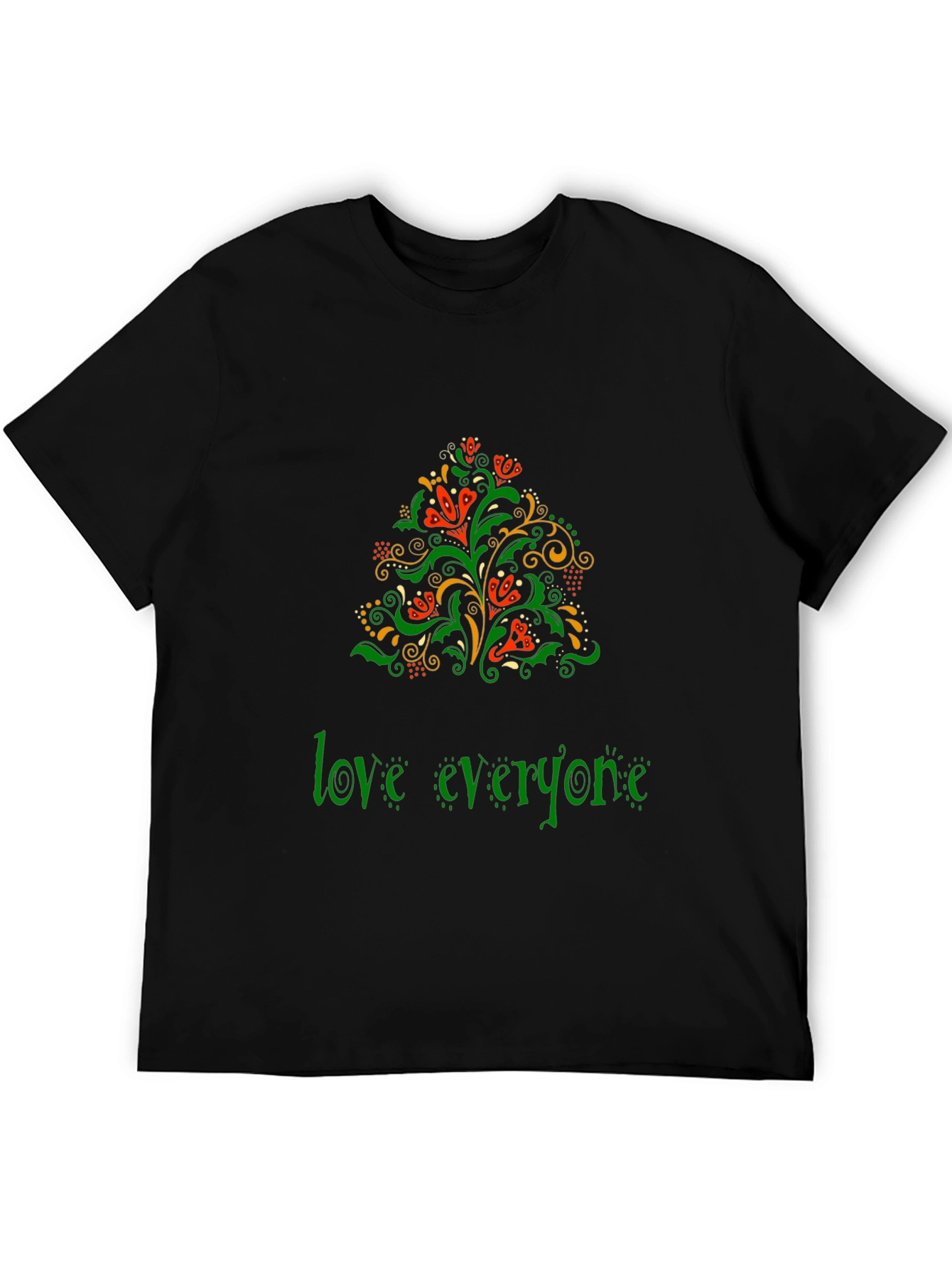 Love Everyone Floral Graphic Tee - Black