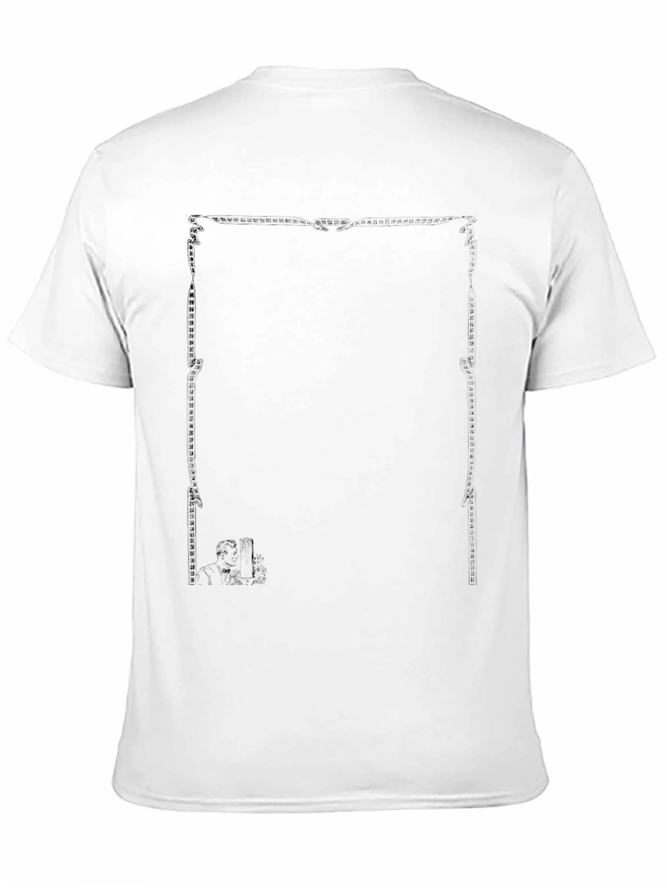 Elegant Black Graphic Tee - Ornate Frame Design