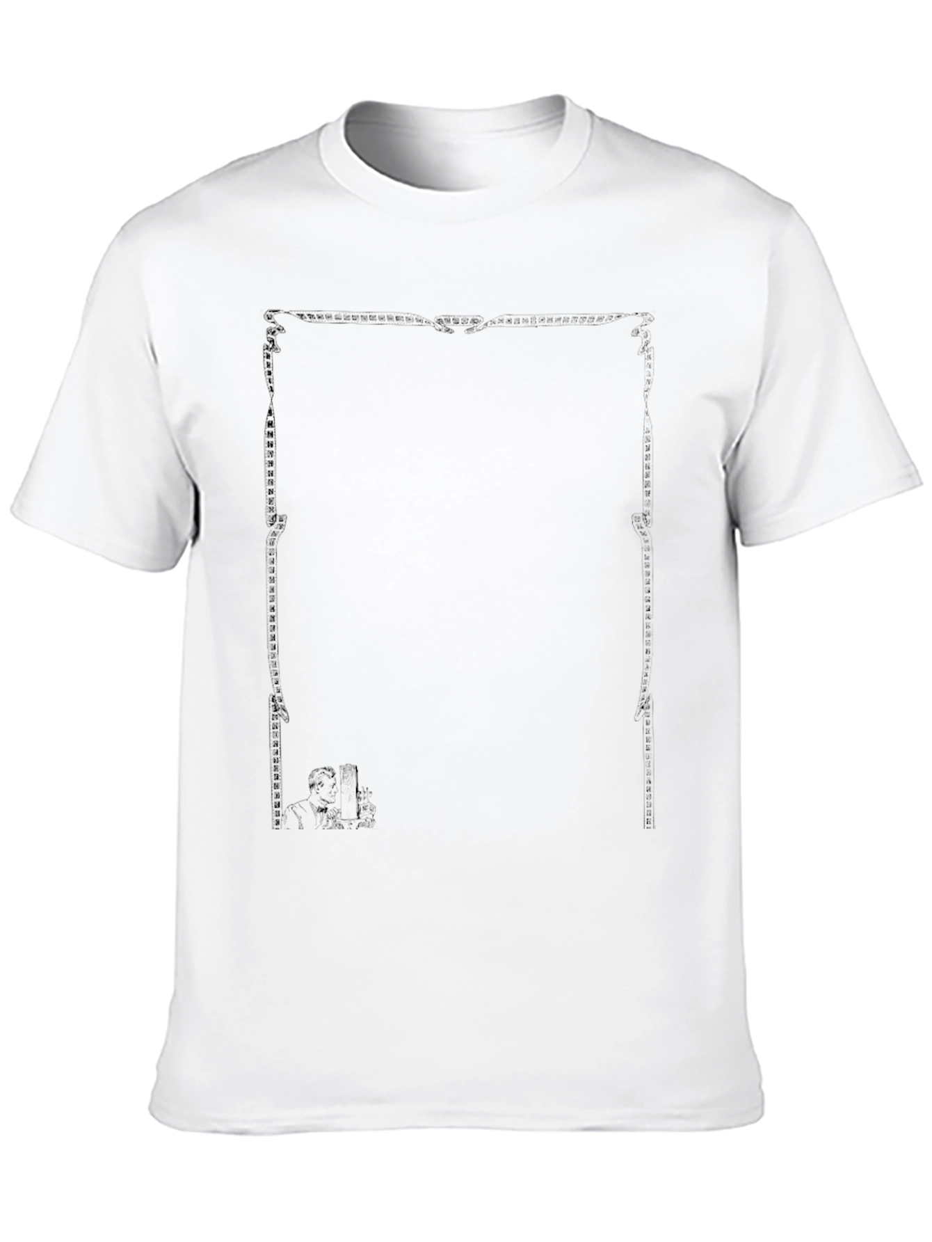 Elegant Black Graphic Tee - Ornate Frame Design
