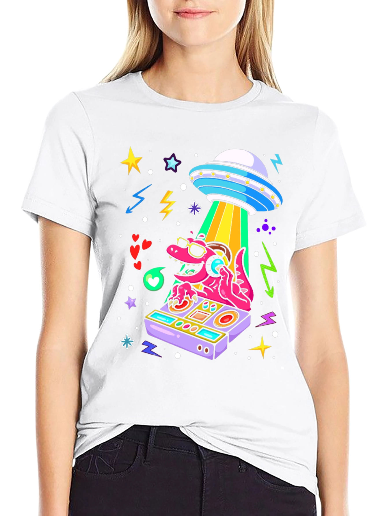 DJ Dino Alien Abduction T-Shirt