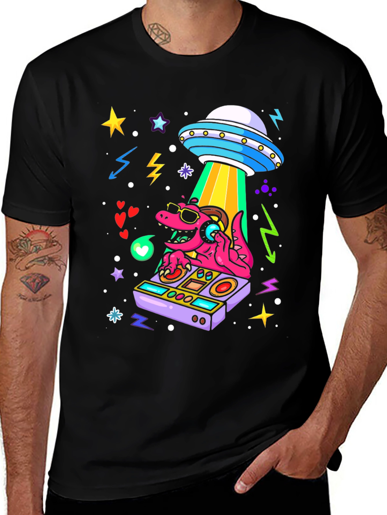 DJ Dino Alien Abduction T-Shirt