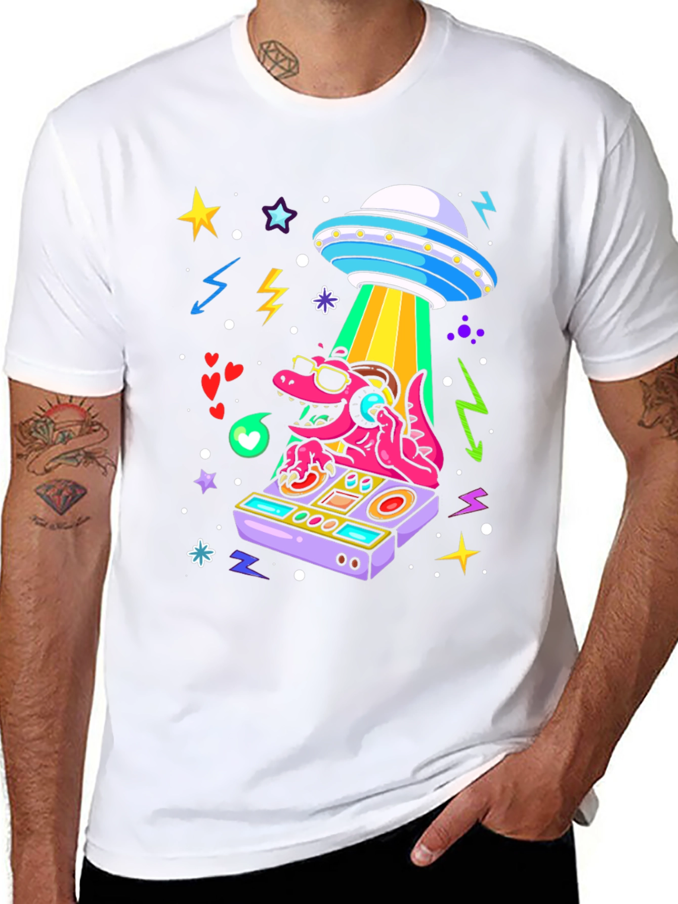 DJ Dino Alien Abduction T-Shirt