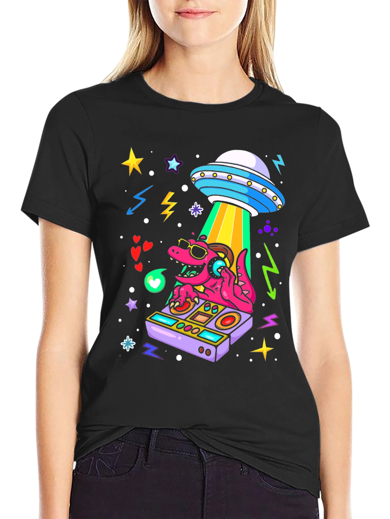 DJ Dino Alien Abduction T-Shirt