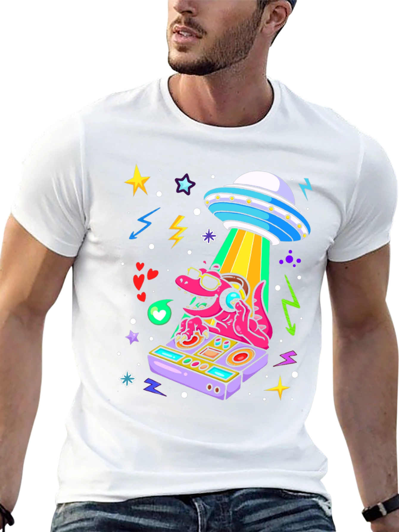 DJ Dino Alien Abduction T-Shirt