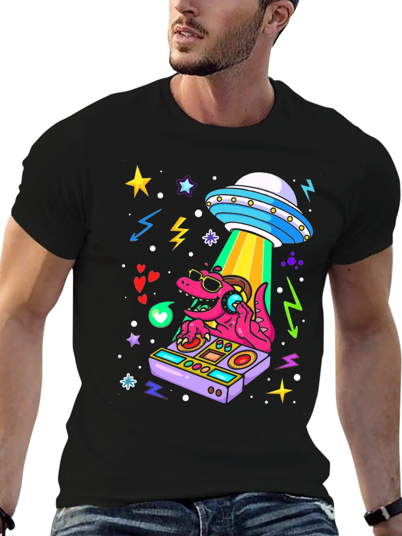 DJ Dino Alien Abduction T-Shirt