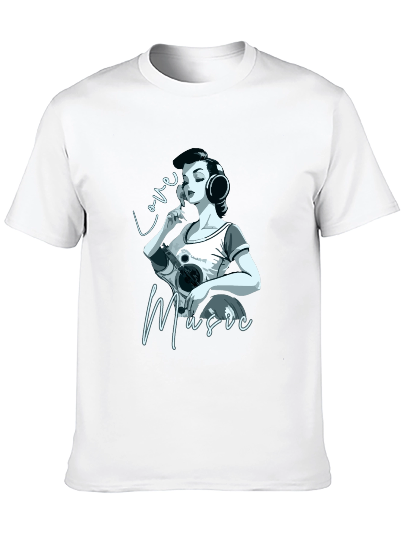 Love Music Graphic Black T-Shirt